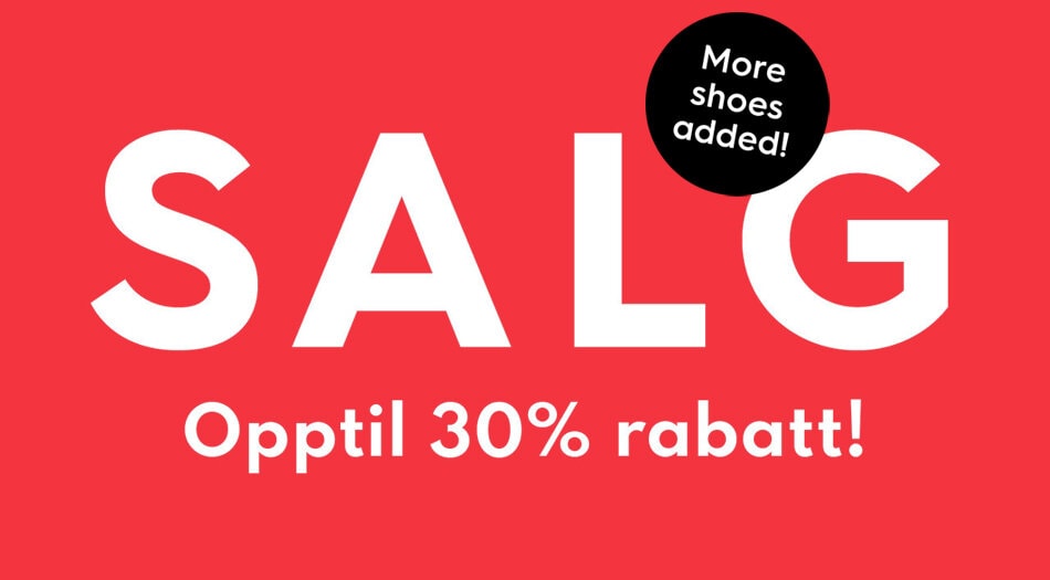 SALG - Opptil 30% rabatt - More shoes added