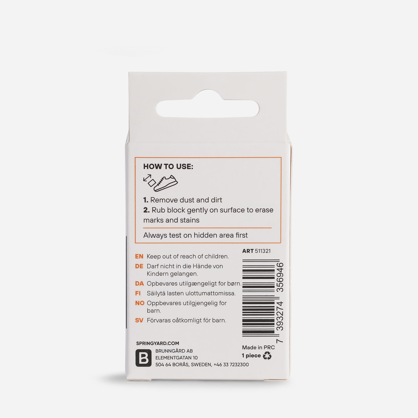 SPRINGYARD, Rengjøringsstein Semsket skinn/Nubuk Flerfarget