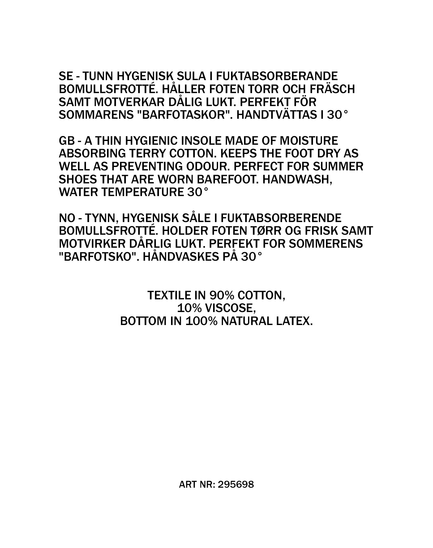 Bomullssåle 35-40