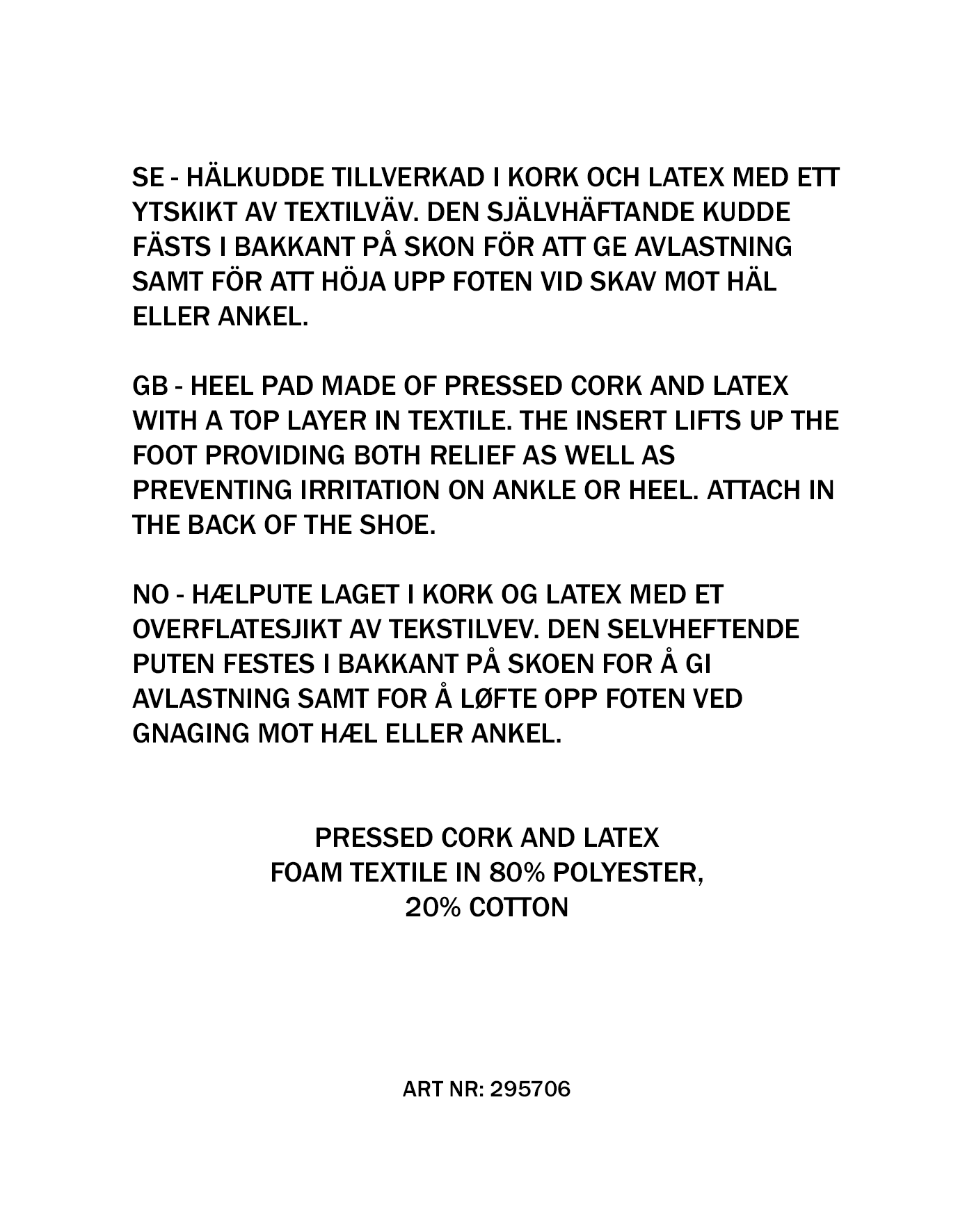 Hælpute kork