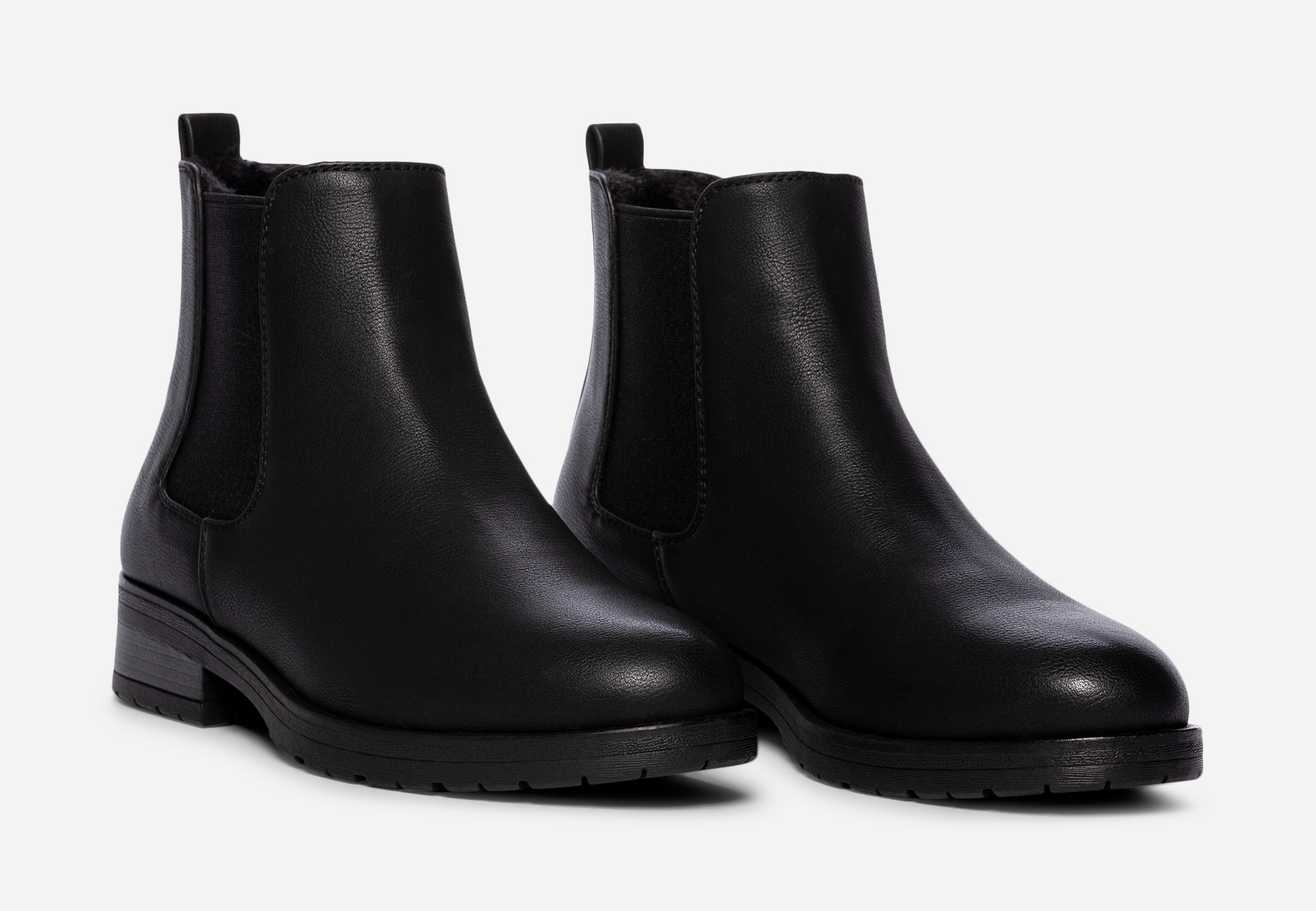 SO ALL, Varmforet chelseaboots Sort