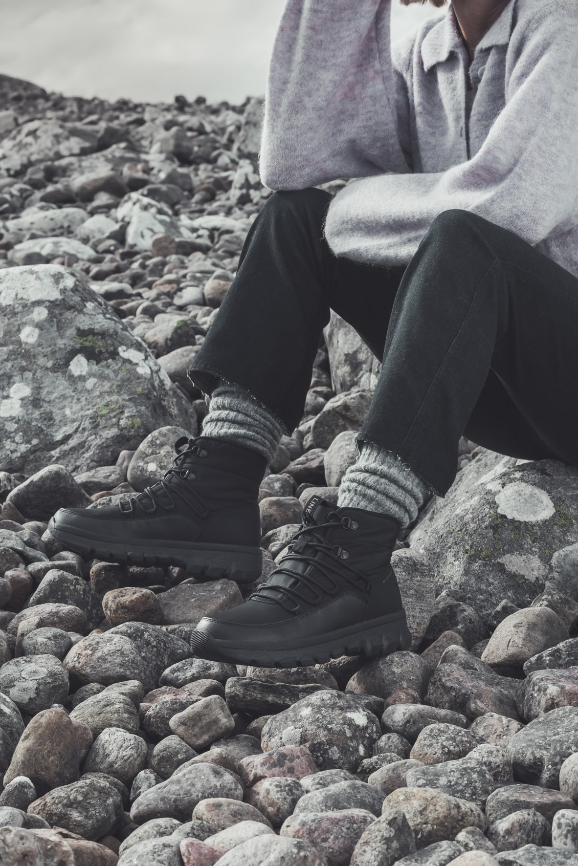 LINEAR, Varmforet skolett waterproof Sort