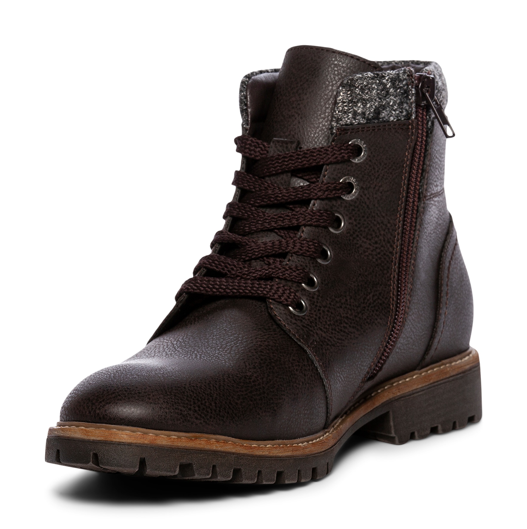 IGUASSU, Varmforet skolett med glidelås Brun