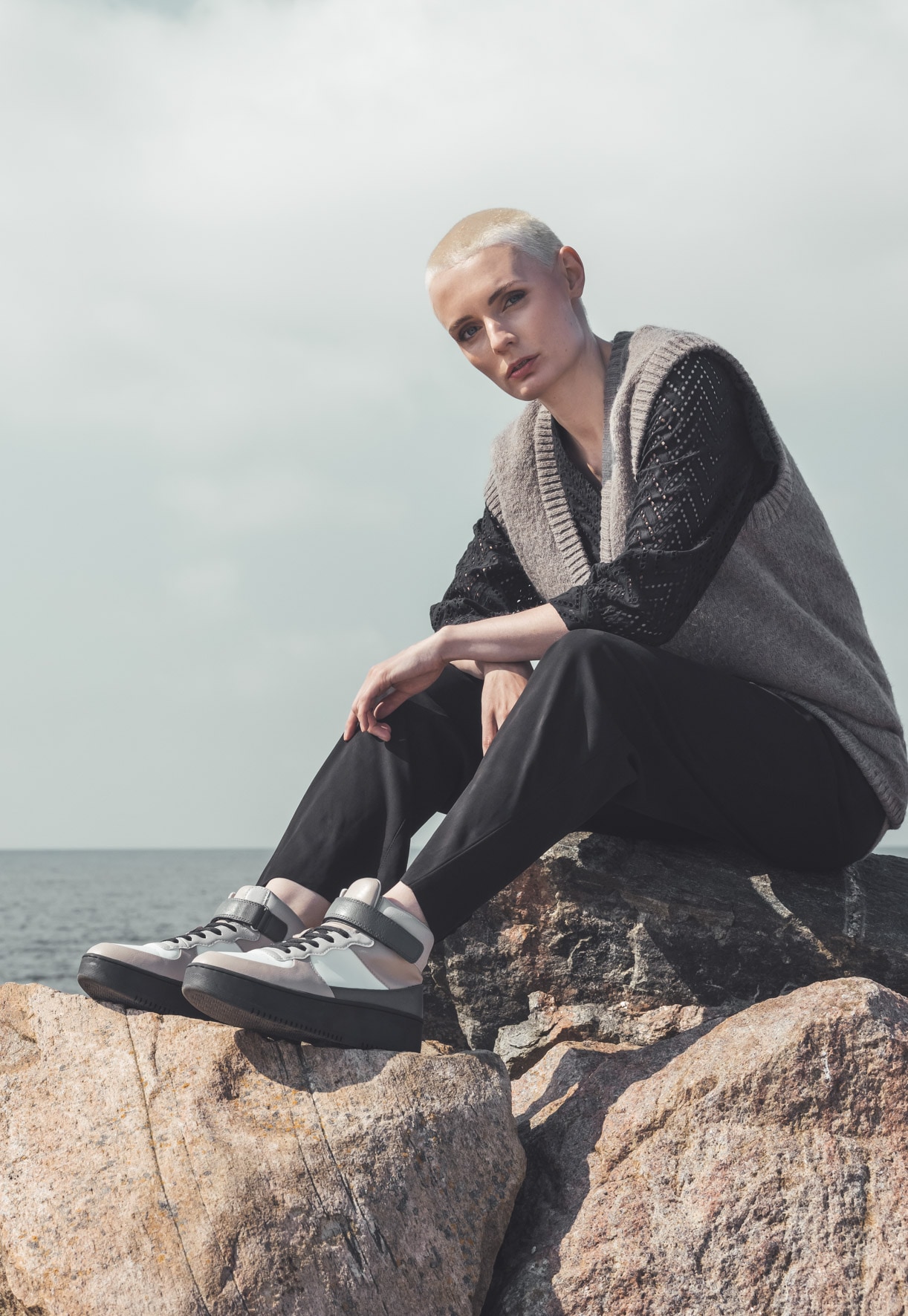 ATTITUDE, Høye sneakers Hvit