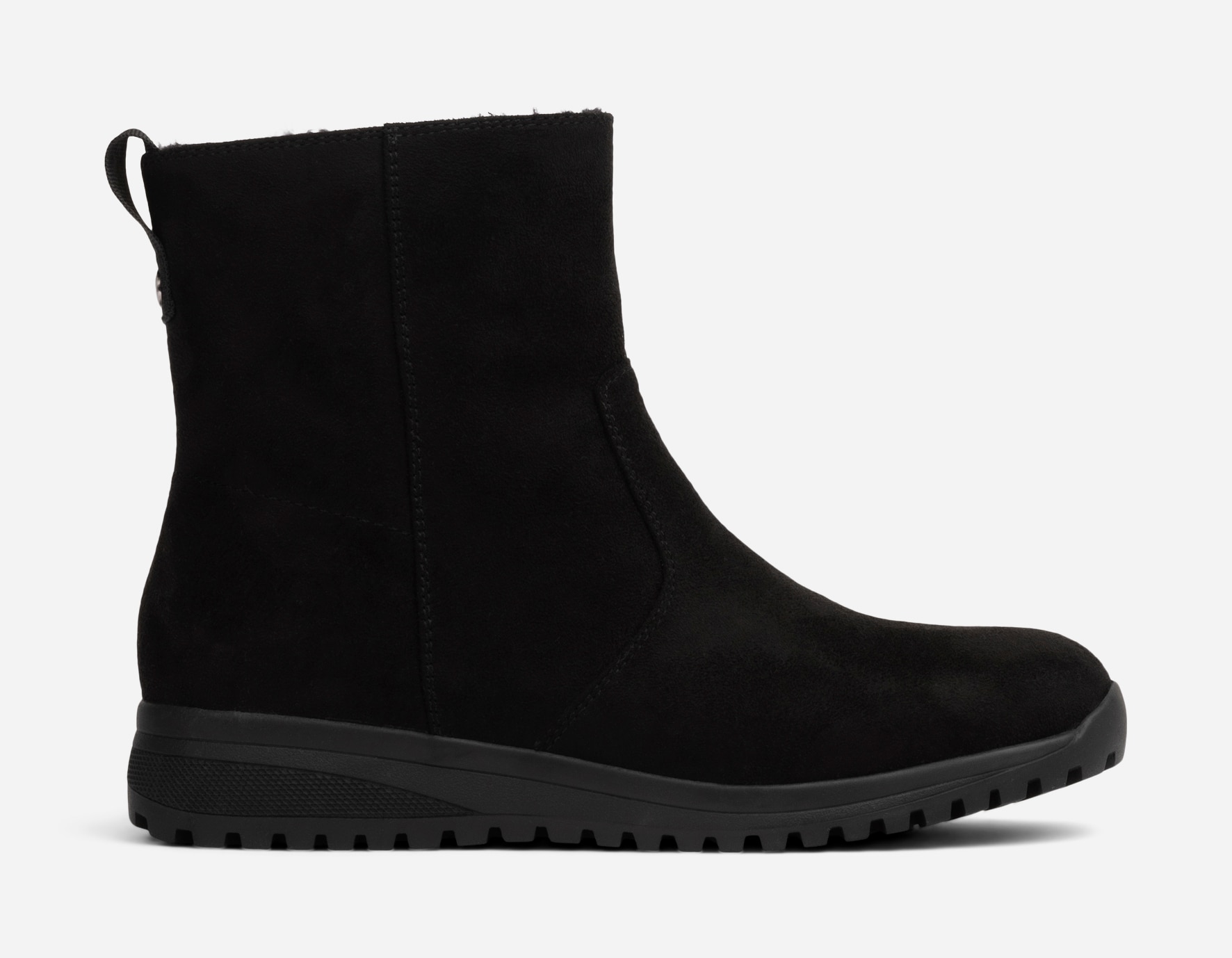SO ALL, Varmforet boots med glidelås Sort