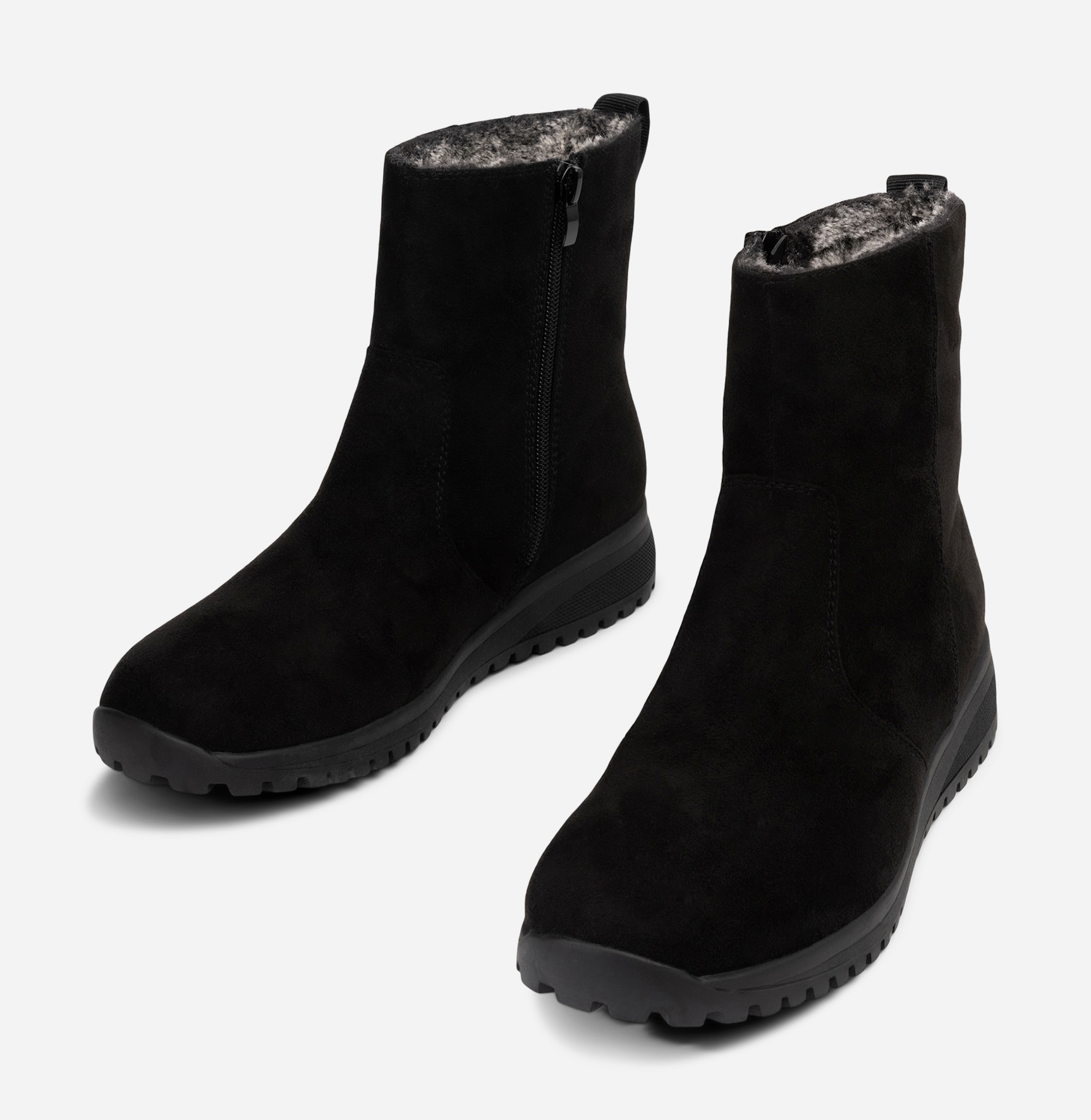 SO ALL, Varmforet boots med glidelås Sort