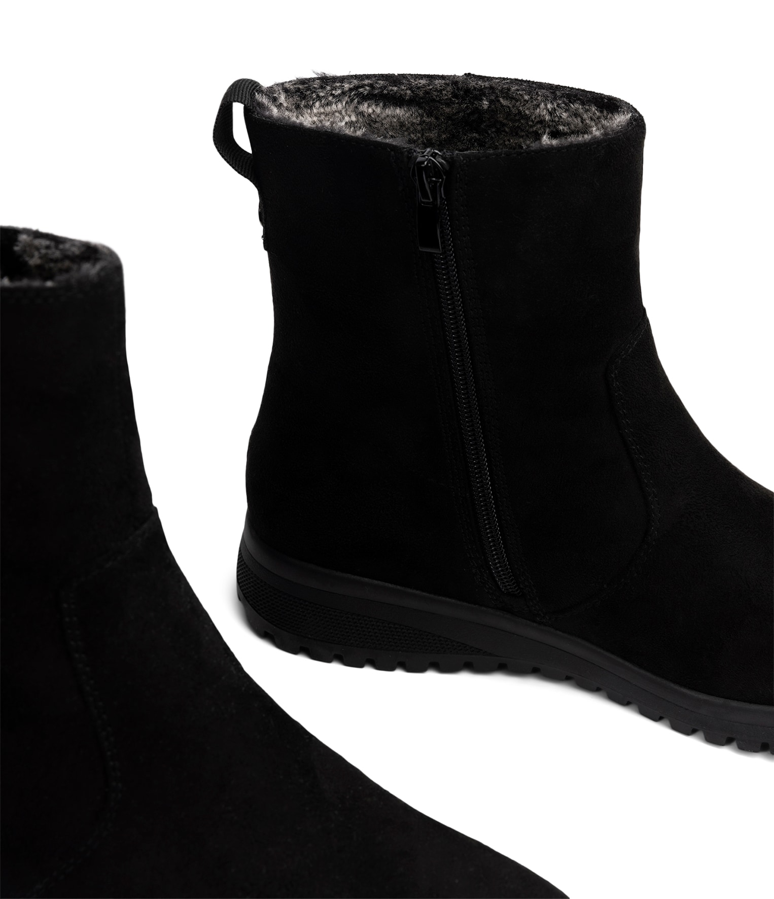 SO ALL, Varmforet boots med glidelås Sort