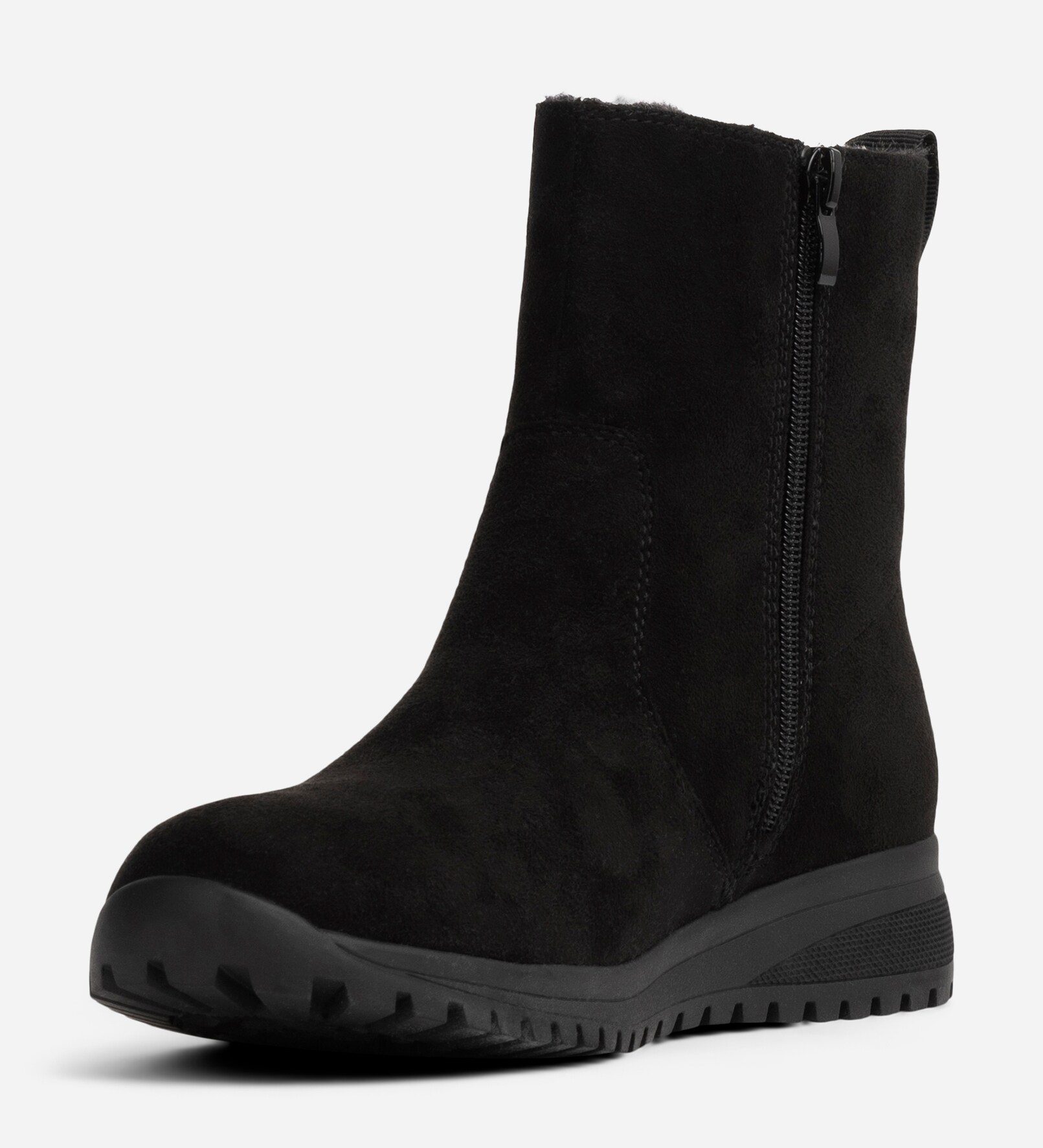 SO ALL, Varmforet boots med glidelås Sort