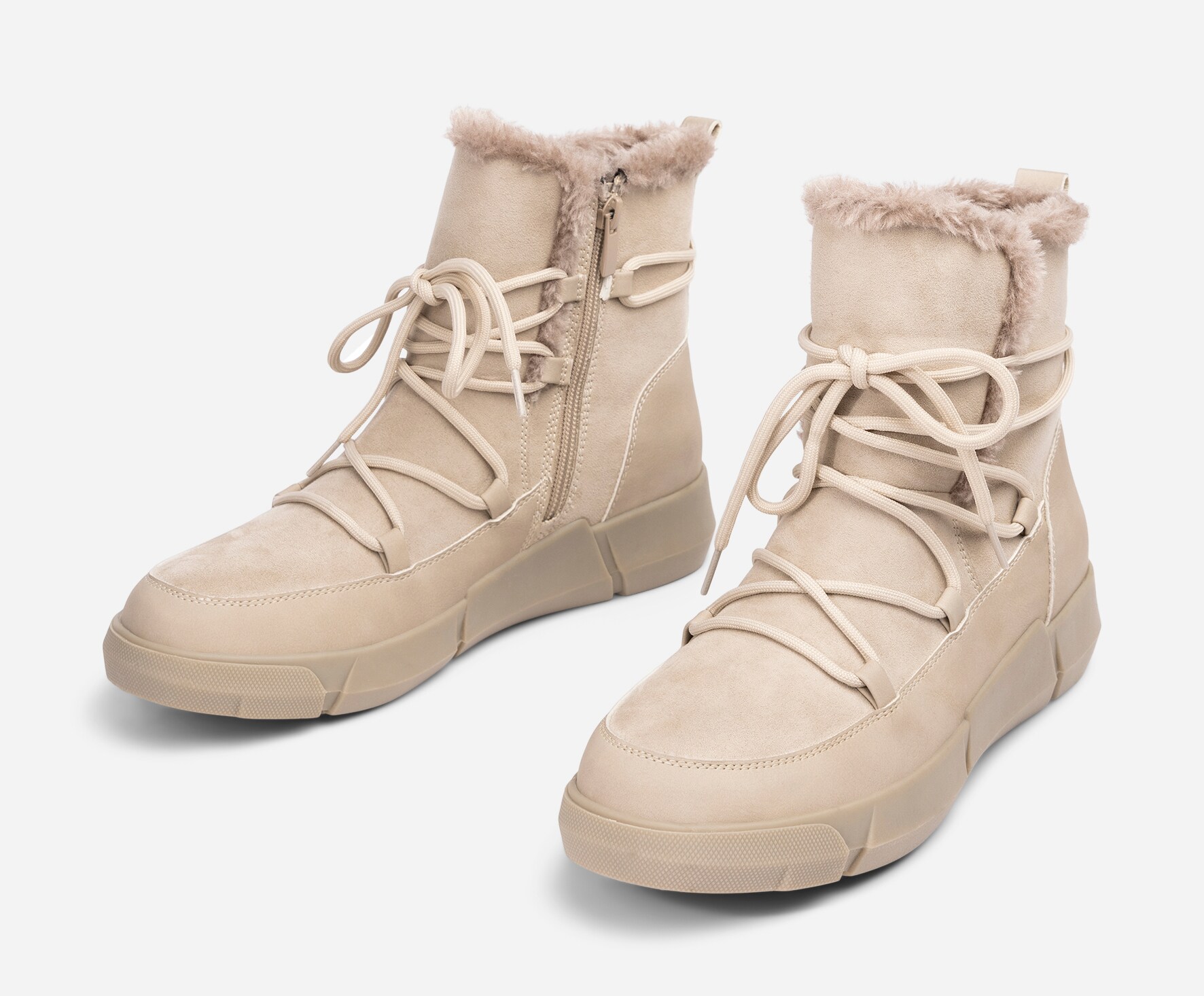 SO ALL, Varmforet boots Beige