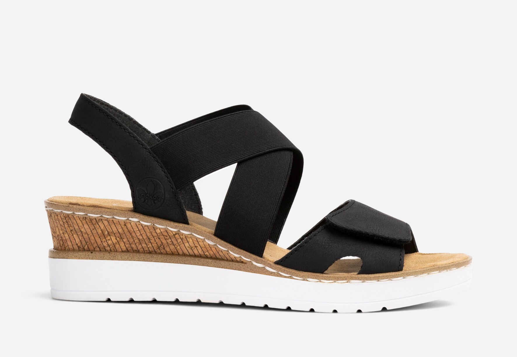 RIEKER, Sandalett med reimer Sort