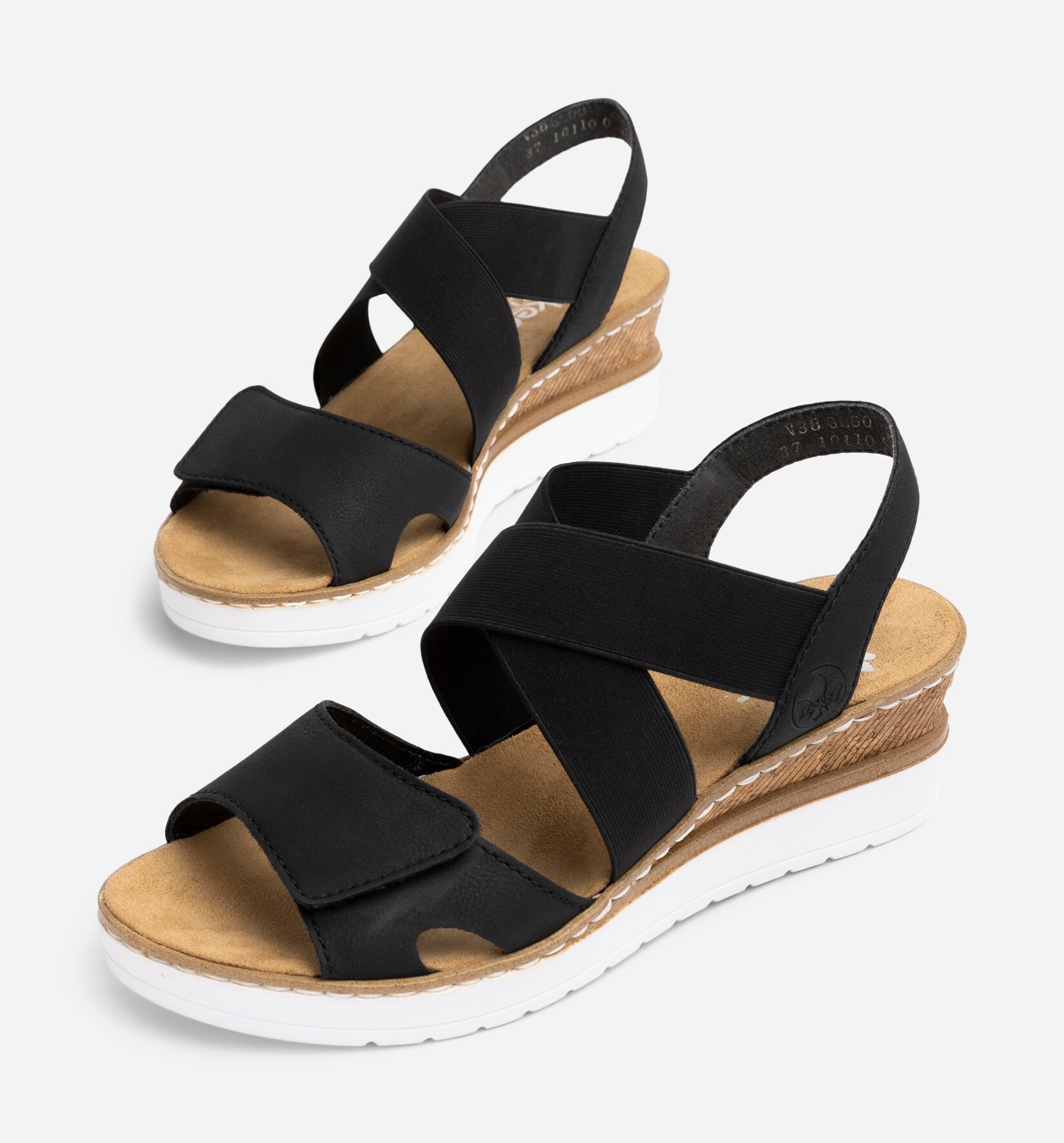 RIEKER, Sandalett med reimer Sort