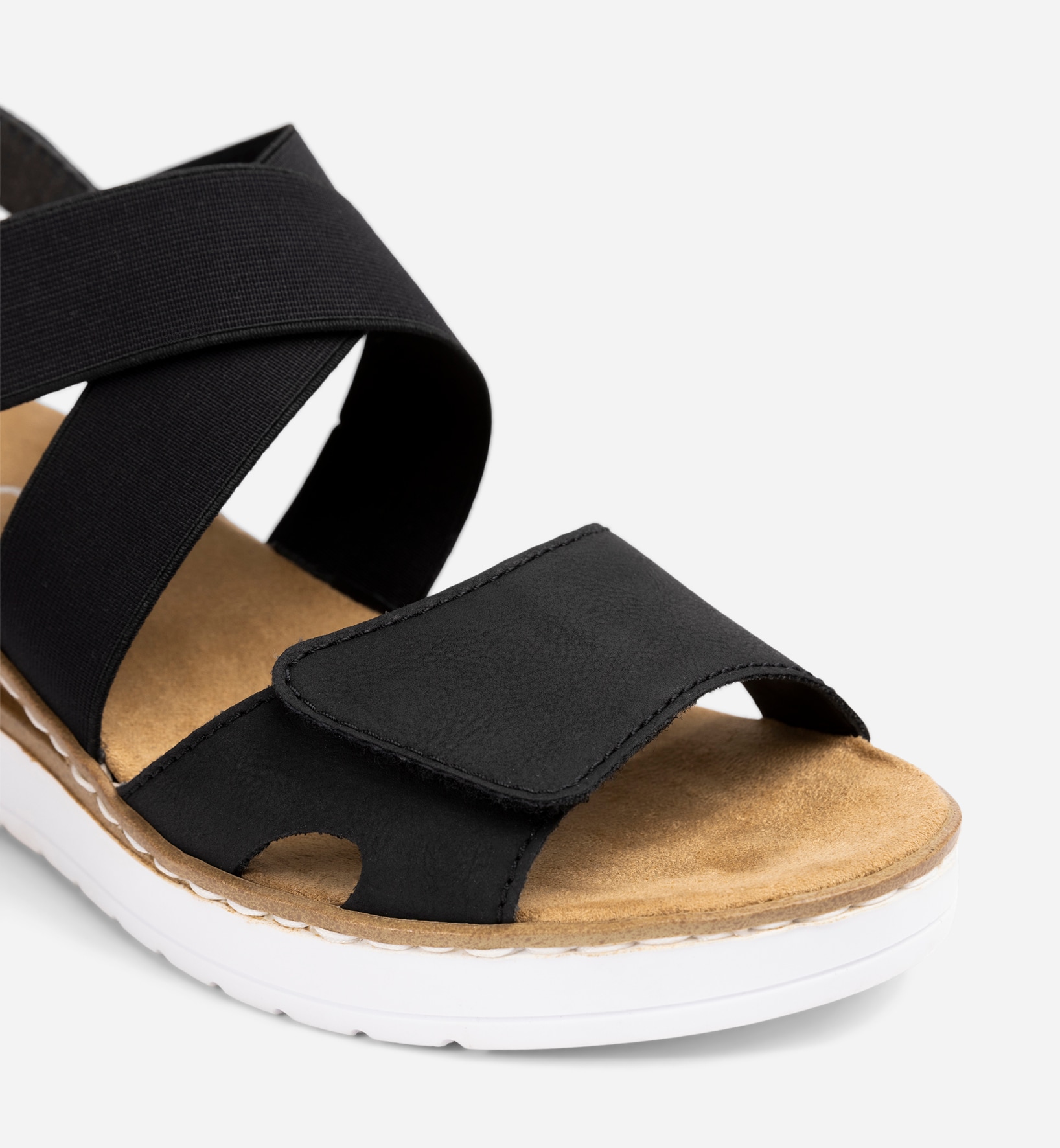 RIEKER, Sandalett med reimer Sort