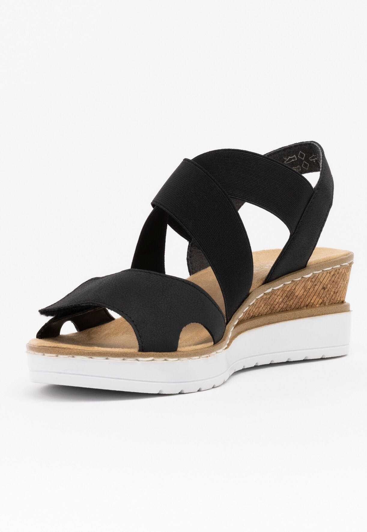 RIEKER, Sandalett med reimer Sort