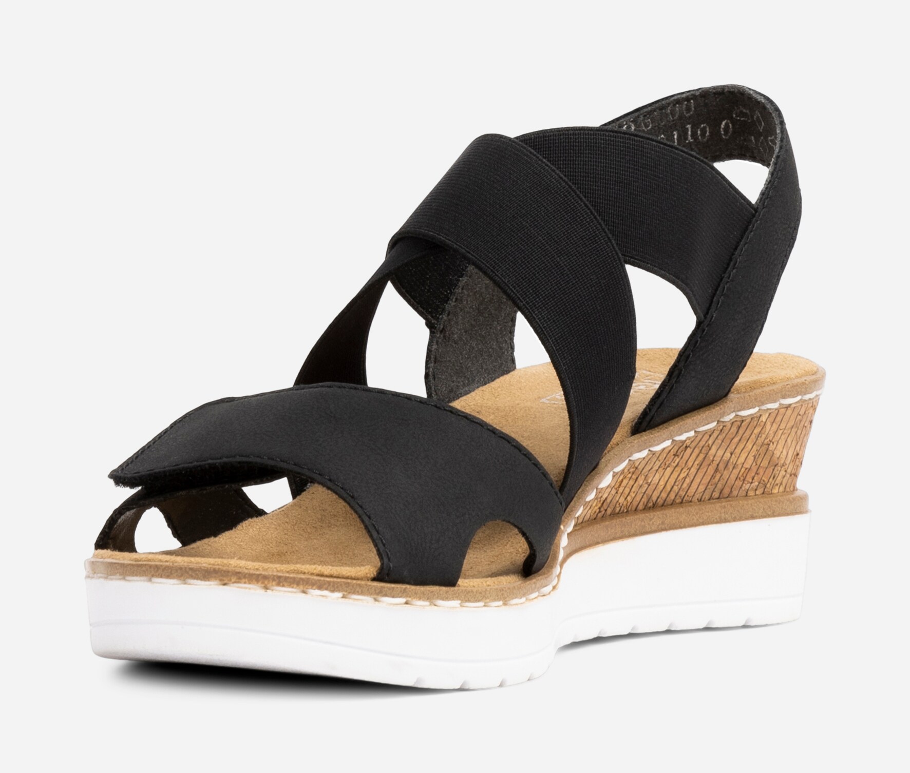 RIEKER, Sandalett med reimer Sort