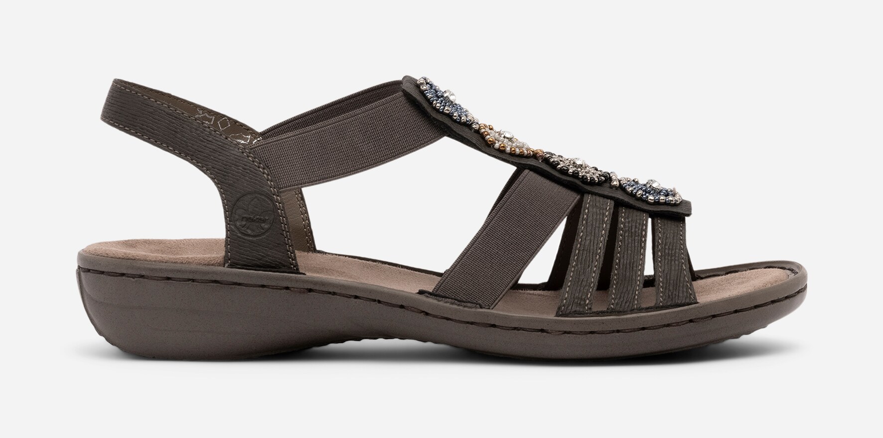 RIEKER, Sandal med reimer Sort