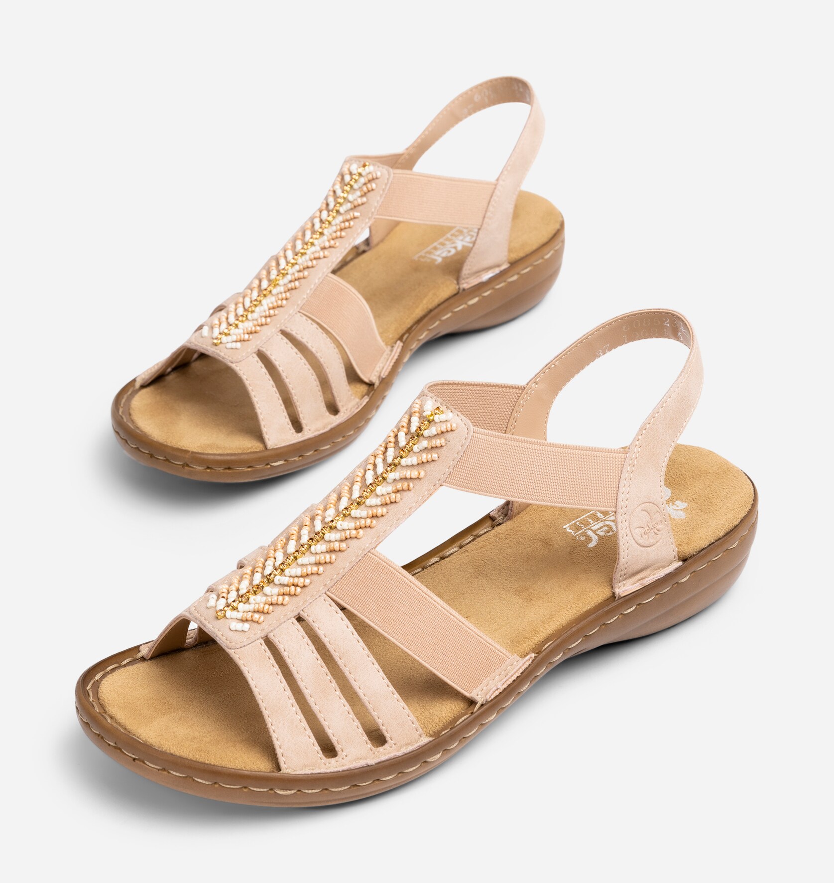 RIEKER, Sandal med reimer Beige