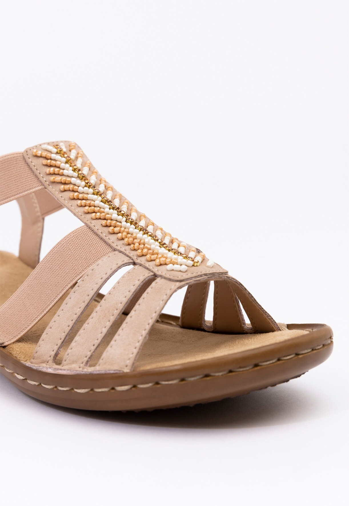 RIEKER, Sandal med reimer Beige