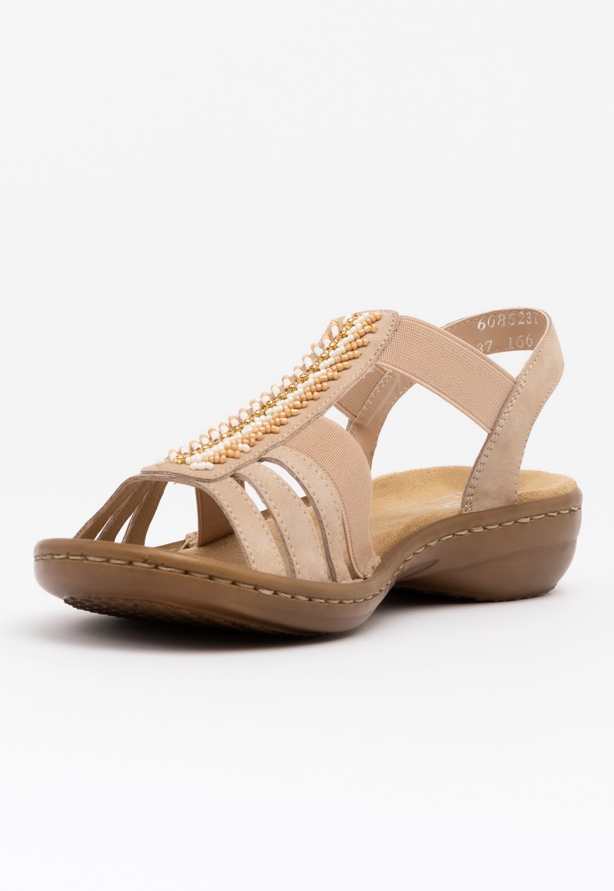 RIEKER, Sandal med reimer Beige