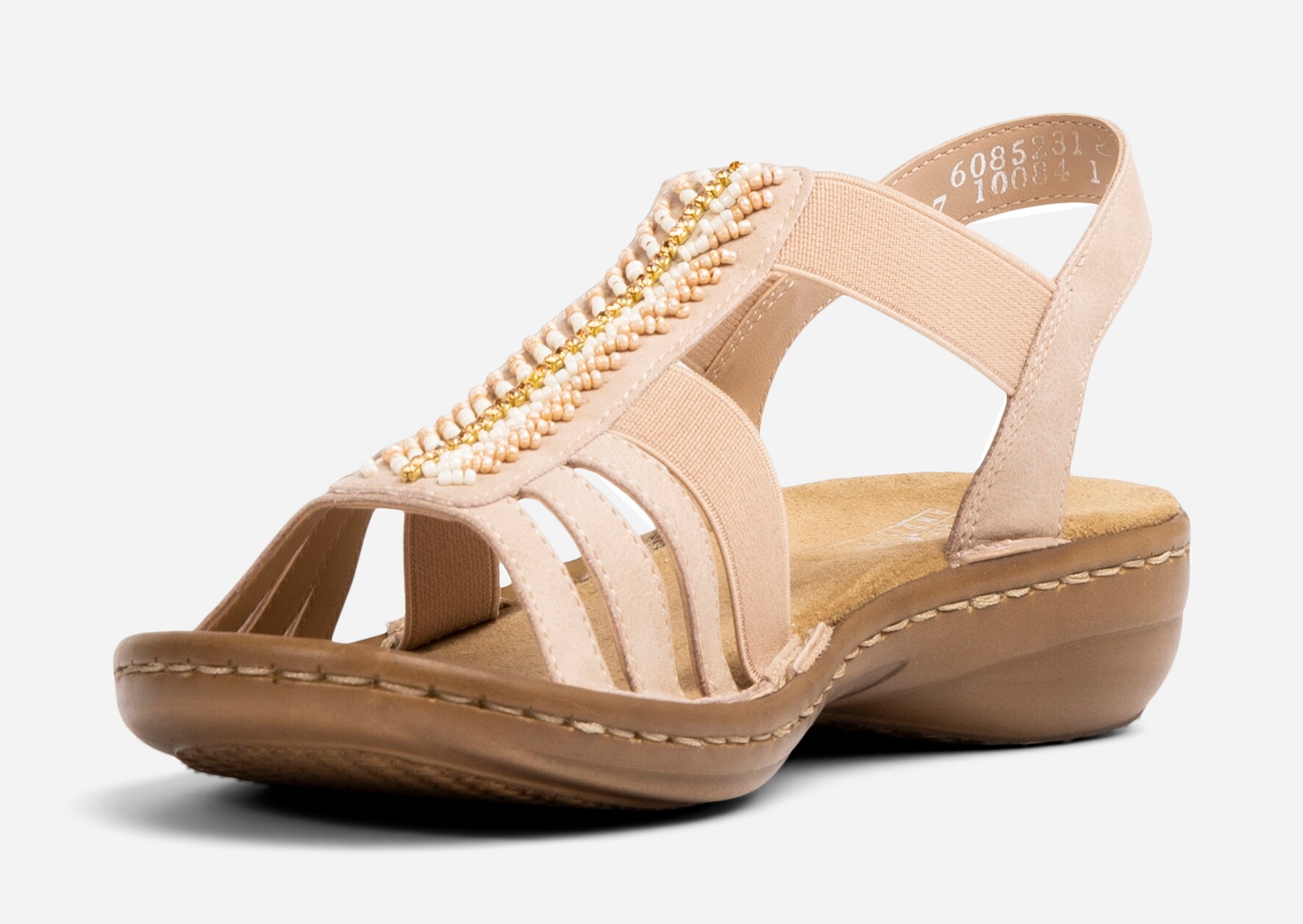 RIEKER, Sandal med reimer Beige