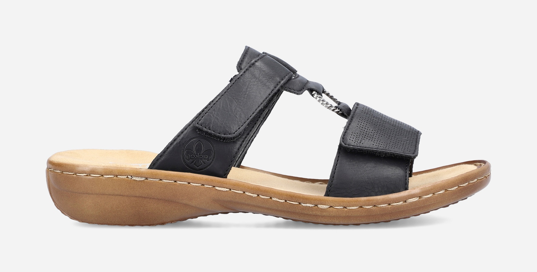 RIEKER, Sandal med reimer Sort