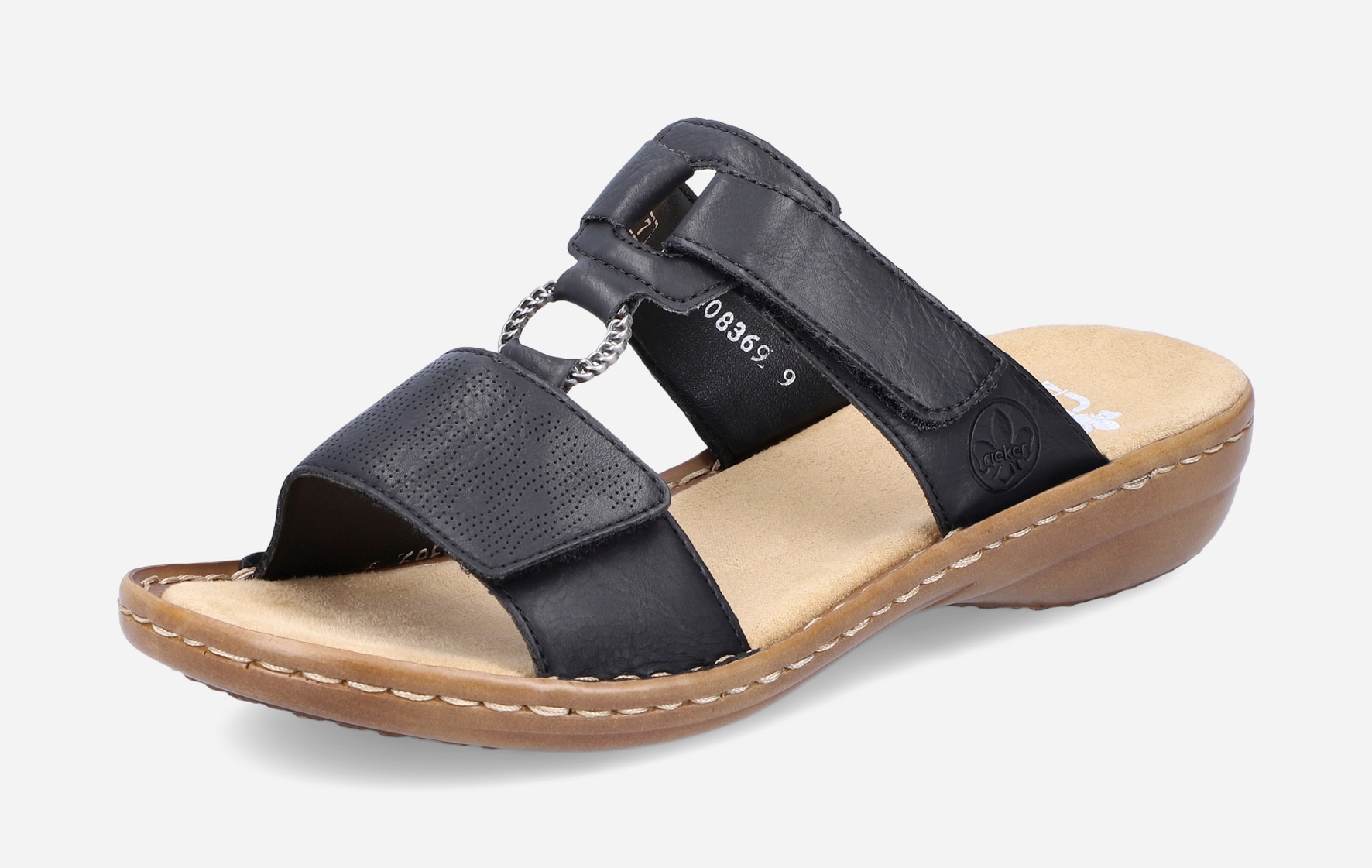 RIEKER, Sandal med reimer Sort