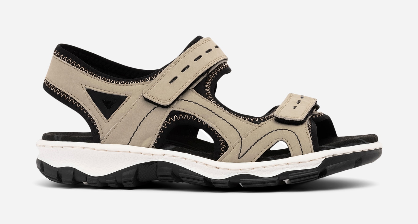 RIEKER, Sandal med reimer Beige