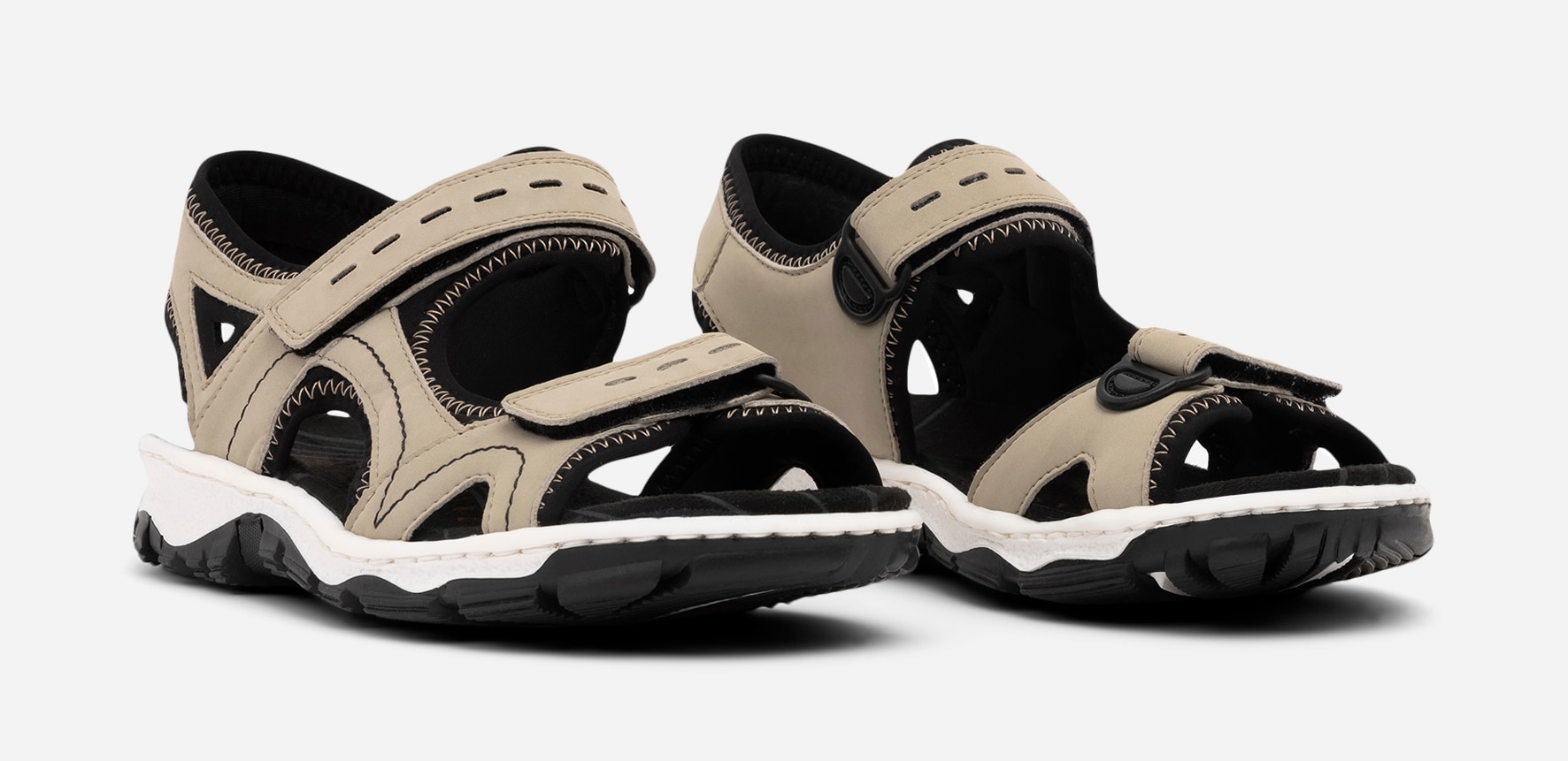 RIEKER, Sandal med reimer Beige