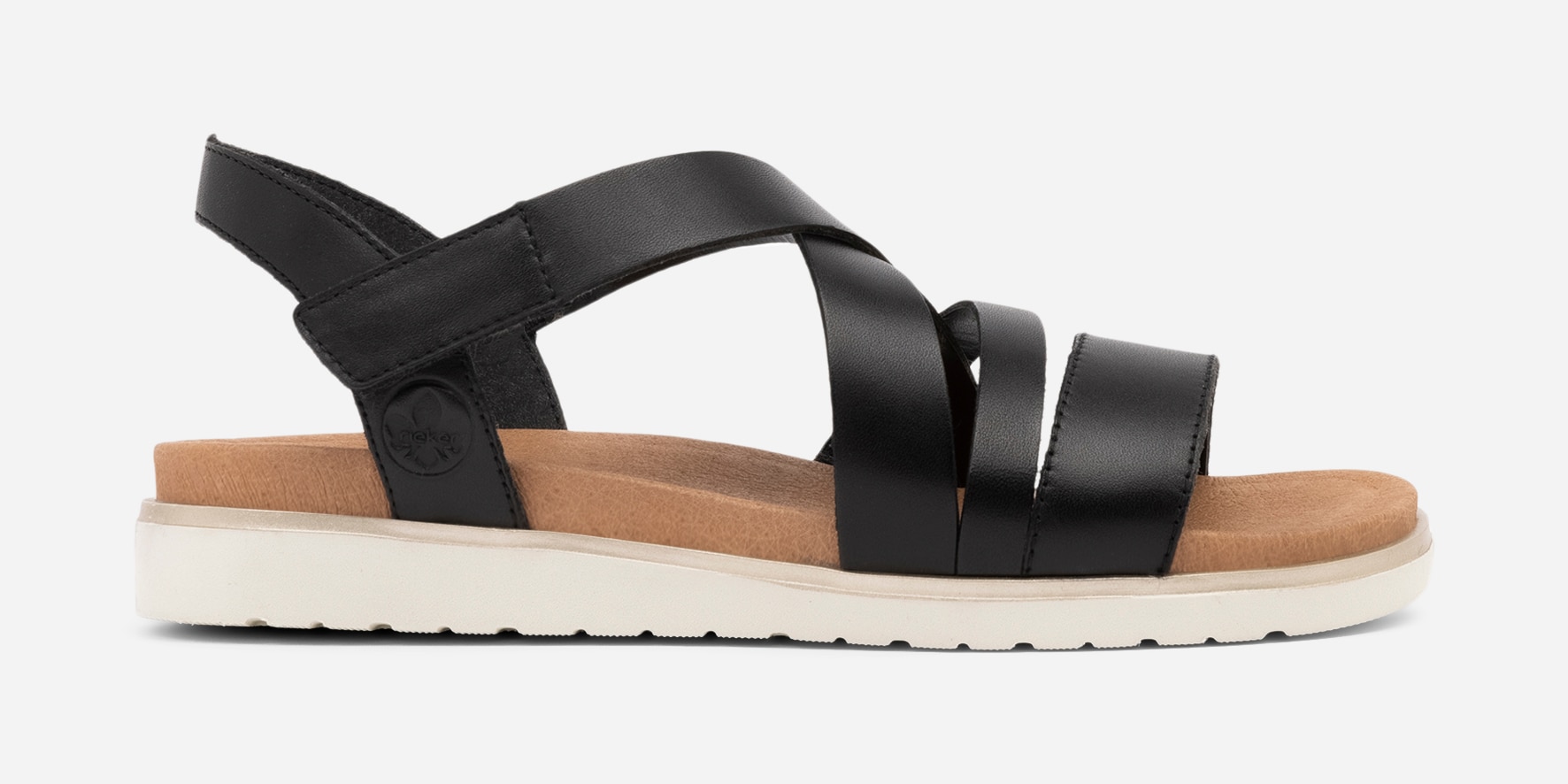 RIEKER, Sandal med reimer Sort