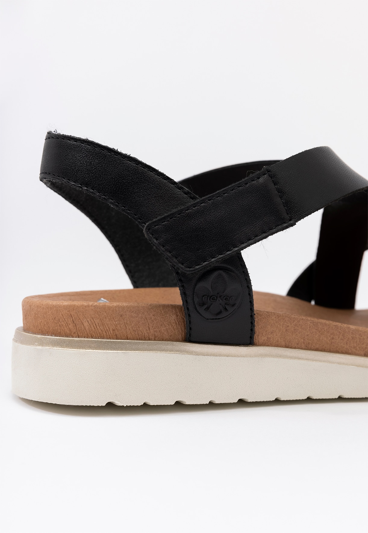 RIEKER, Sandal med reimer Sort