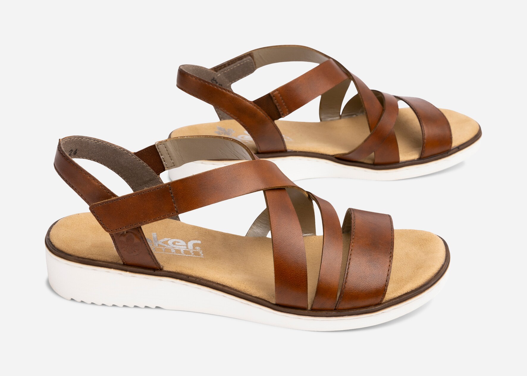 RIEKER, Sandal med reimer Brun