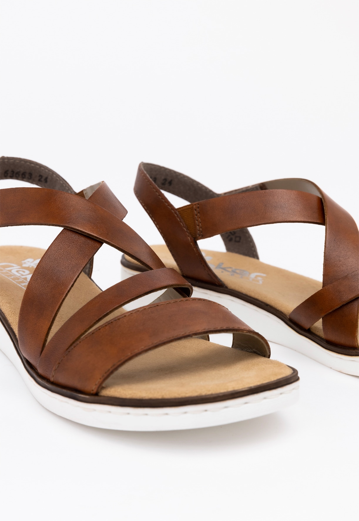 RIEKER, Sandal med reimer Brun