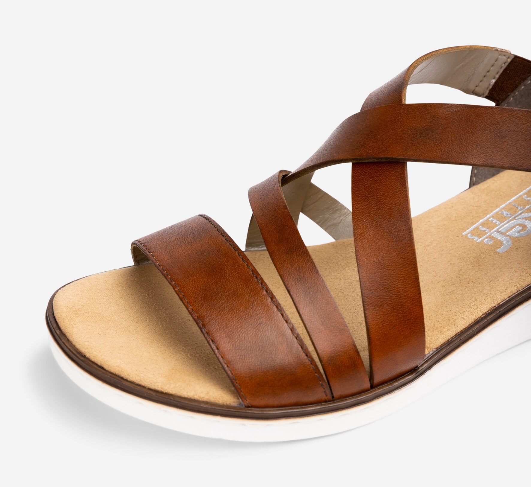 RIEKER, Sandal med reimer Brun