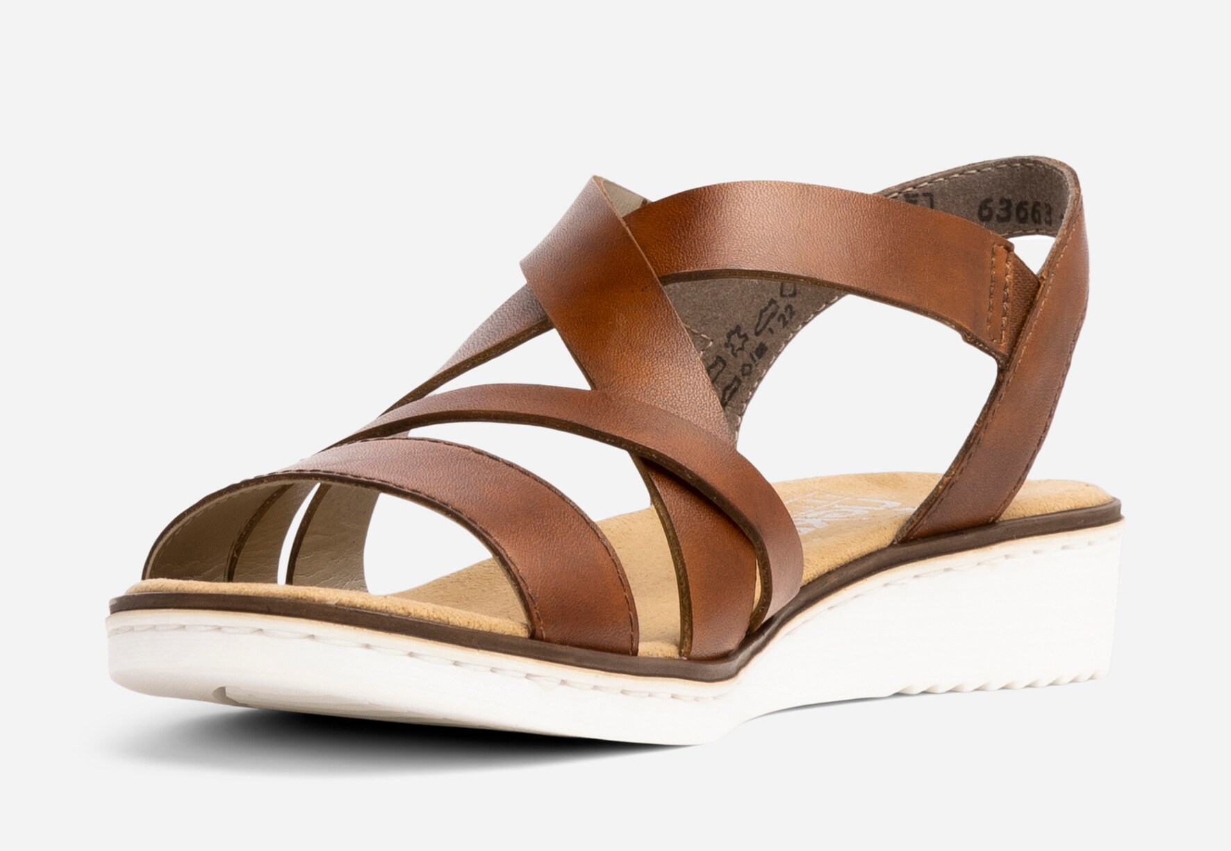 RIEKER, Sandal med reimer Brun