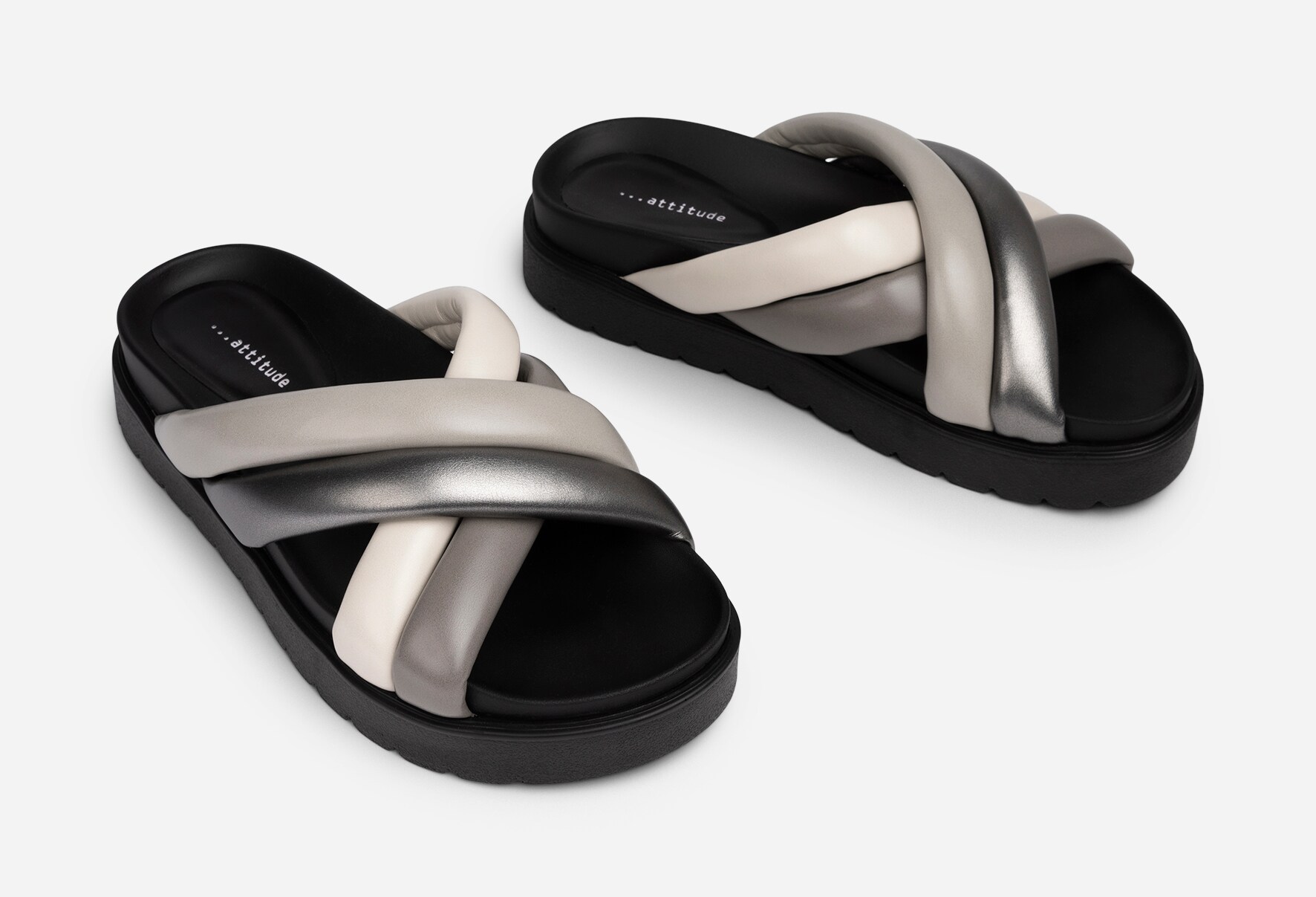 ATTITUDE, Sandal med reimer Sort