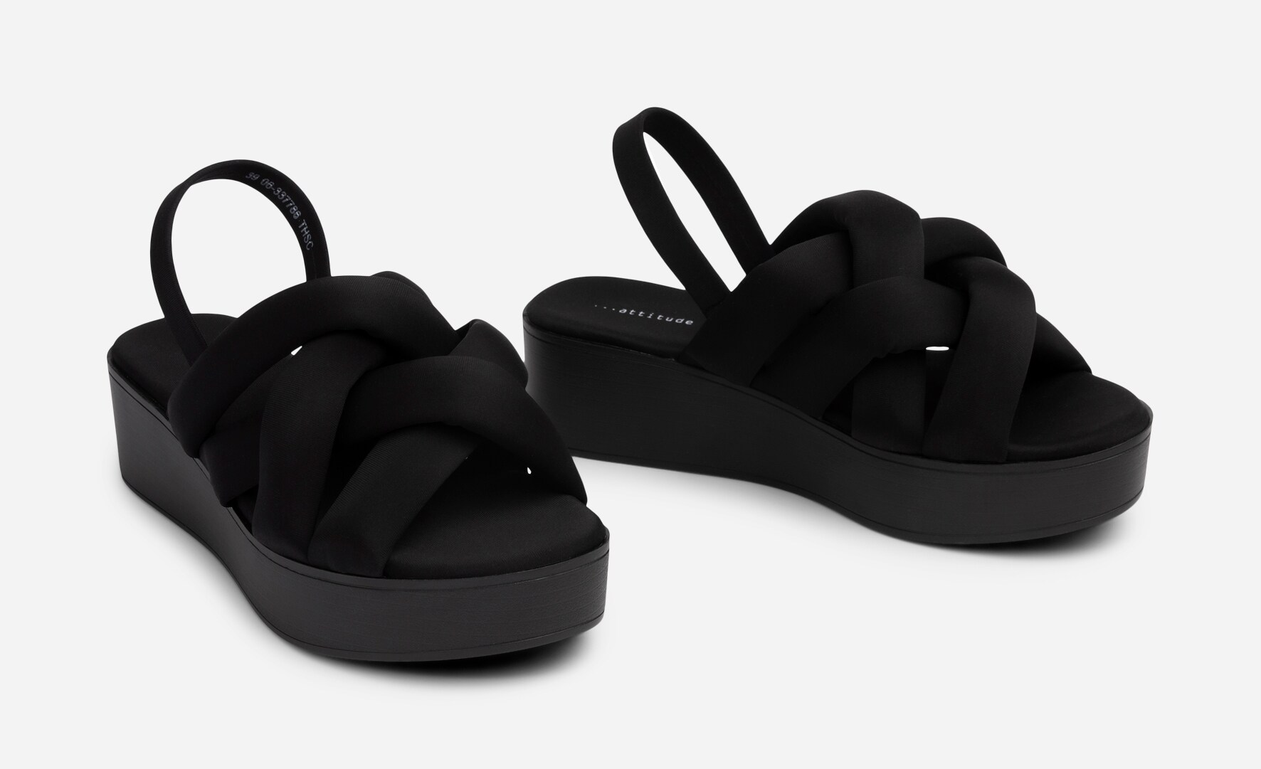 ATTITUDE, Sandalett med reimer Sort