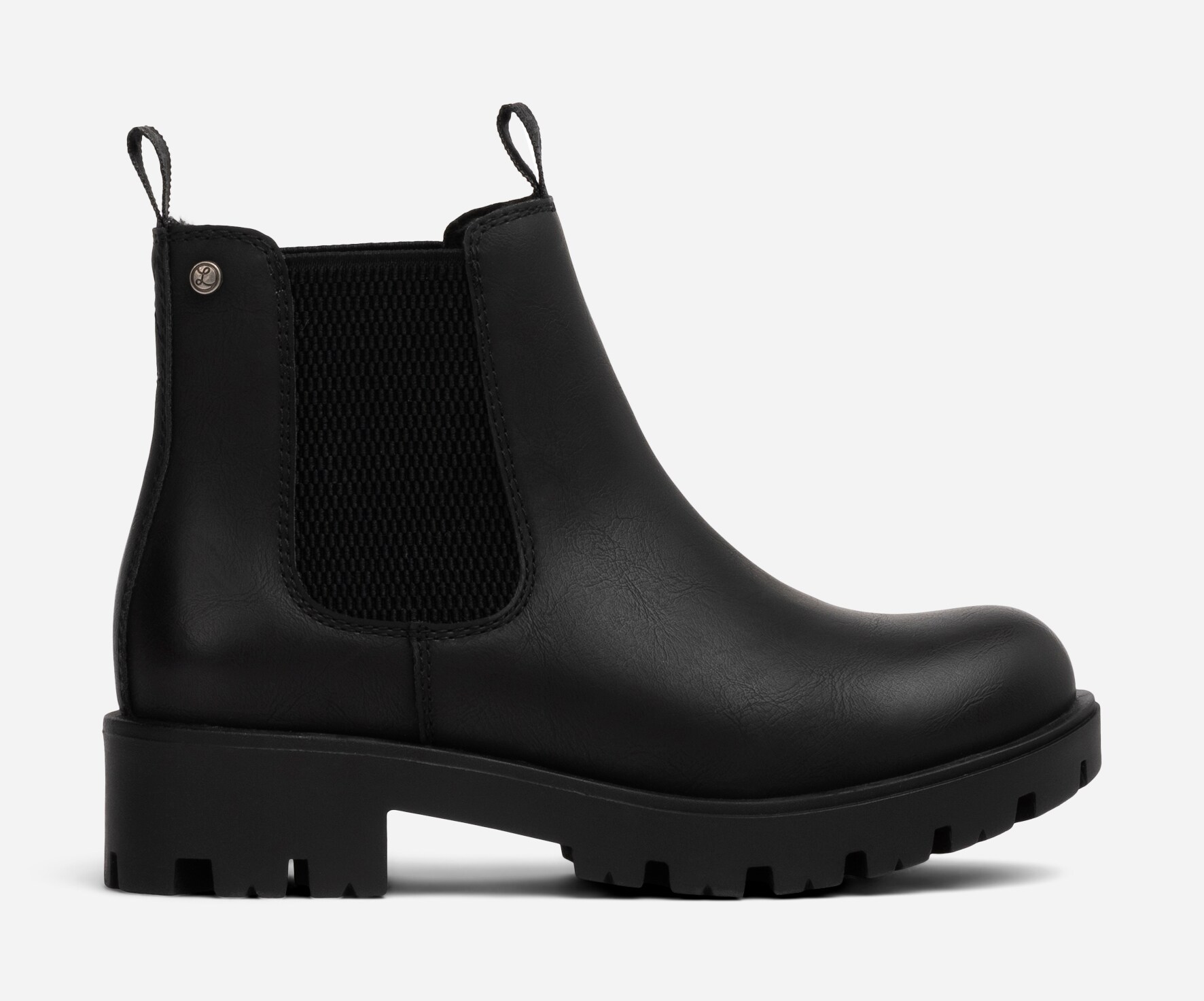 LINEAR, Varmforet chelseaboots Sort
