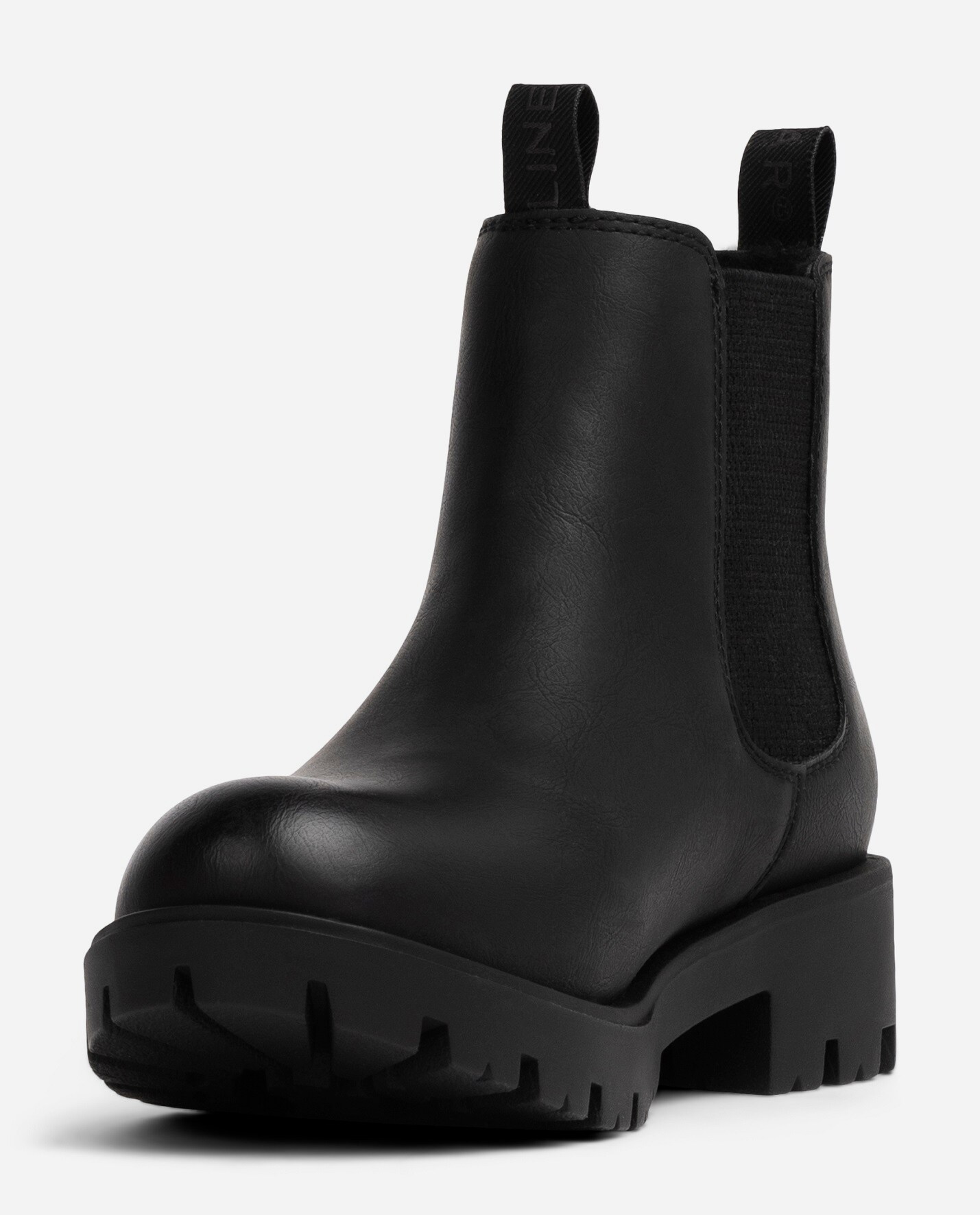 LINEAR, Varmforet chelseaboots Sort