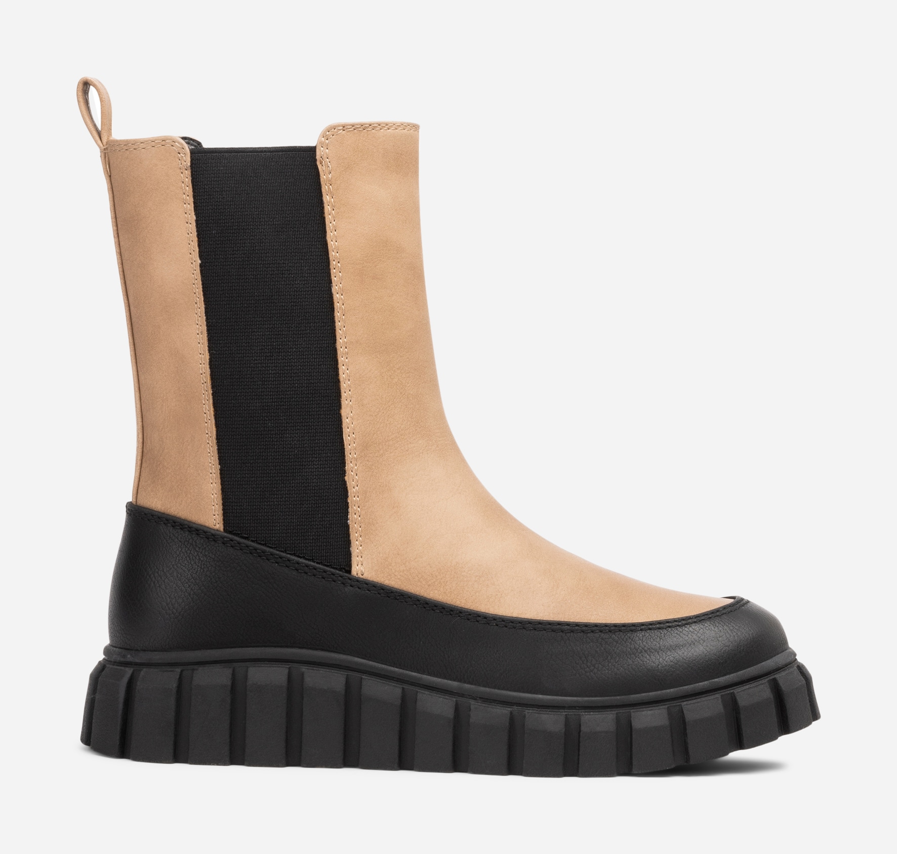 LINEAR, Varmforet chelseaboots Beige