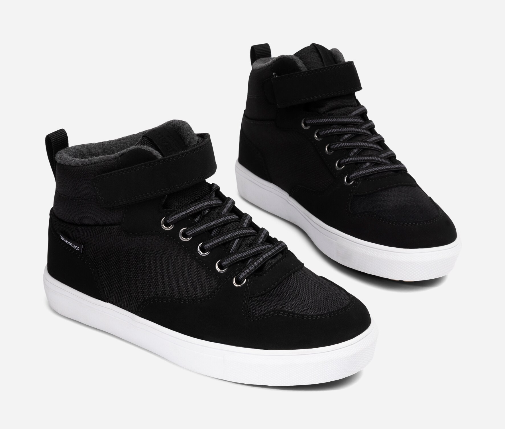 LINEAR, Fleeceforet høy sneakers waterproof Sort