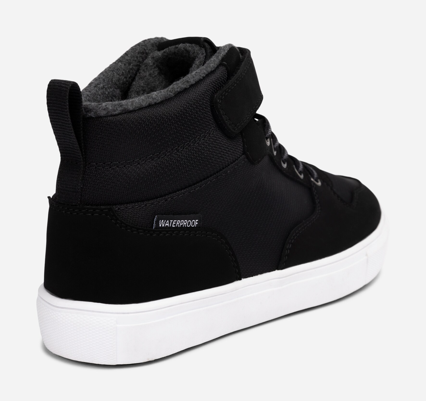 LINEAR, Fleeceforet høy sneakers waterproof Sort