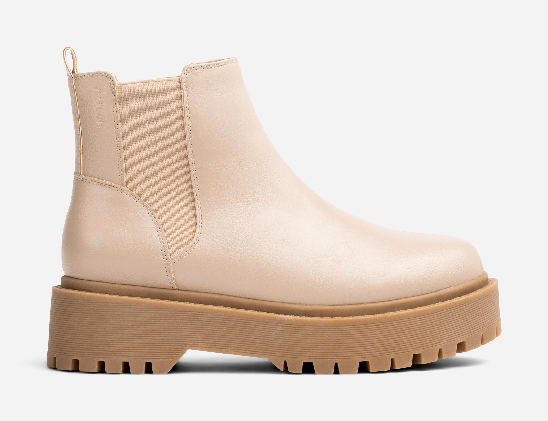 ATTITUDE, Varmforet chelseaboots Beige