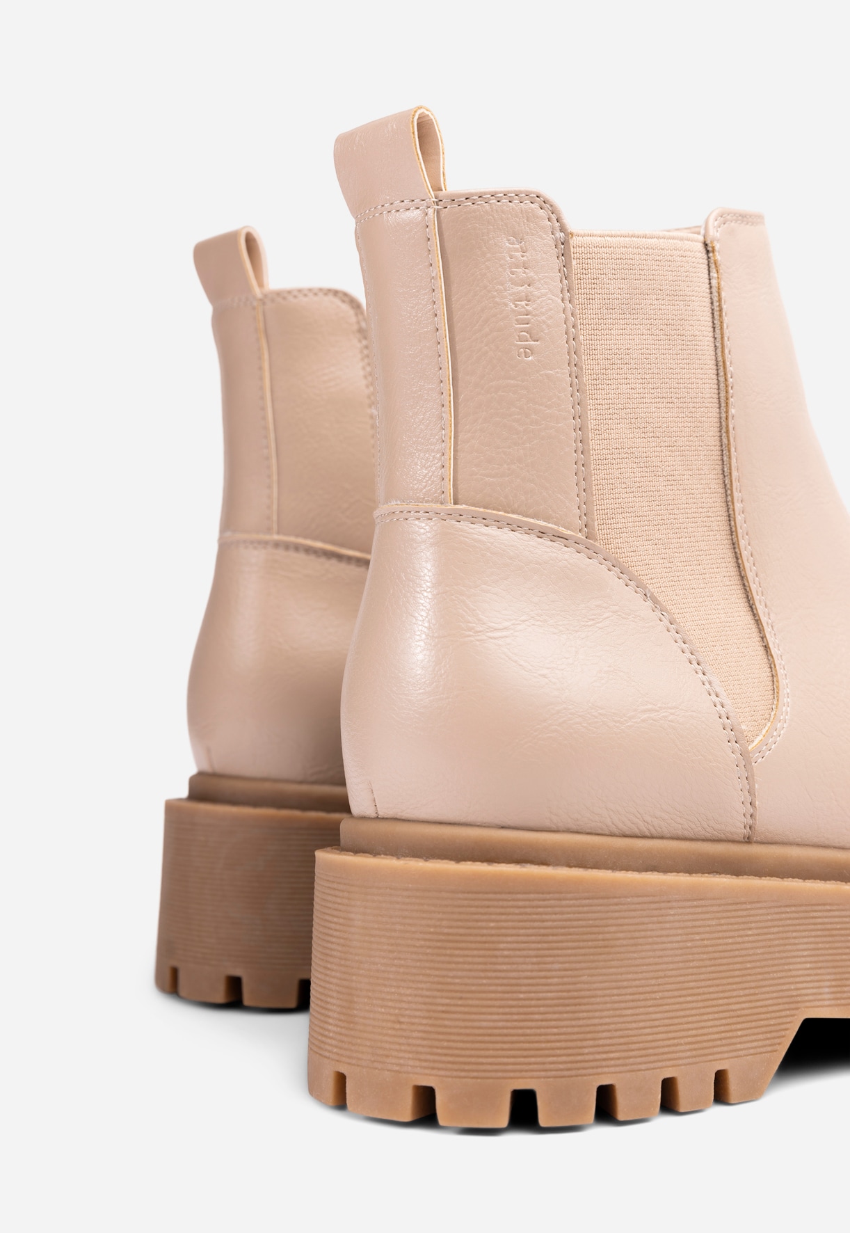 ATTITUDE, Varmforet chelseaboots Beige