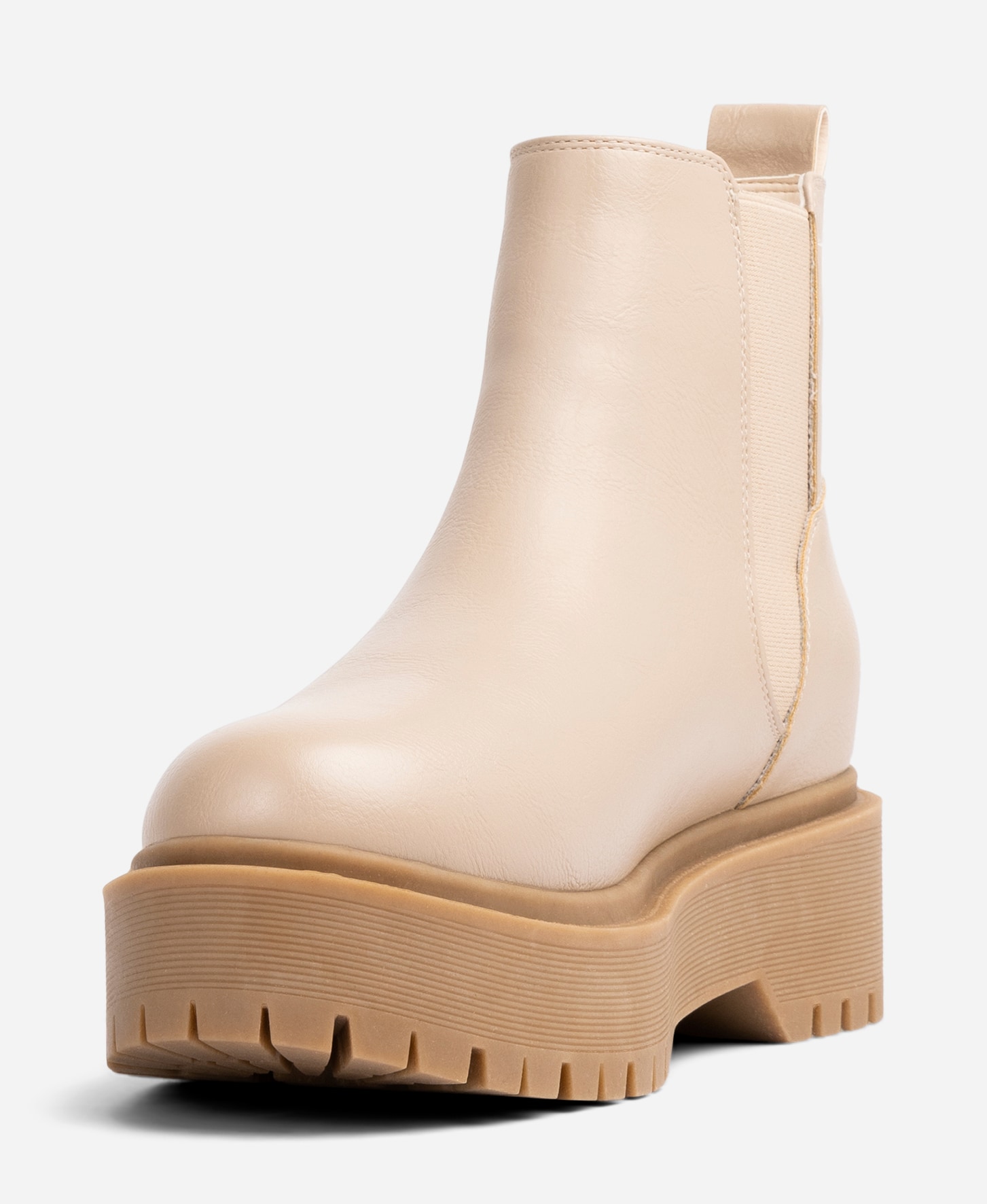 ATTITUDE, Varmforet chelseaboots Beige