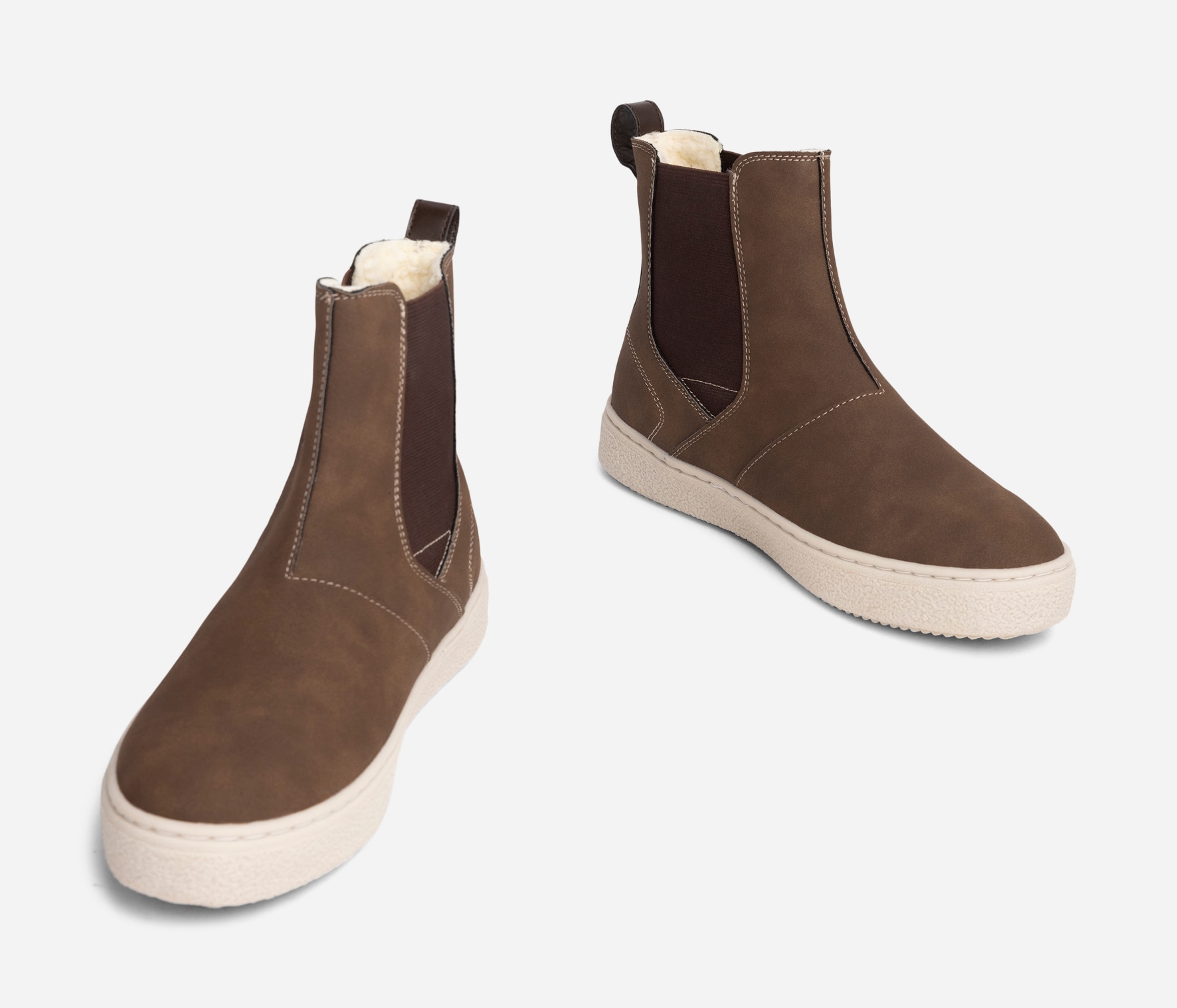 LINEAR, Varmforet chelseaboots Brun