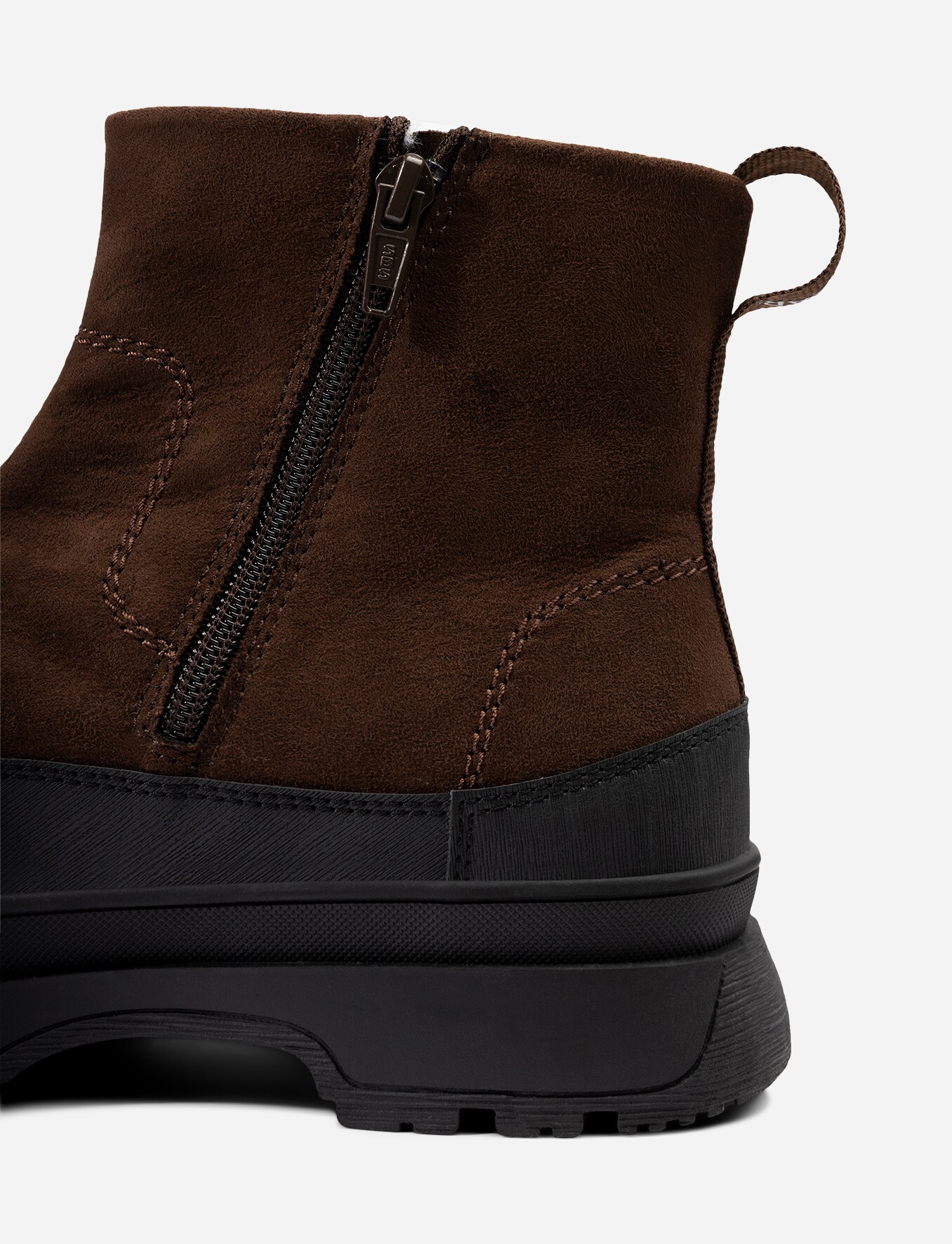 LINEAR, Varmforet boots med glidelås Brun