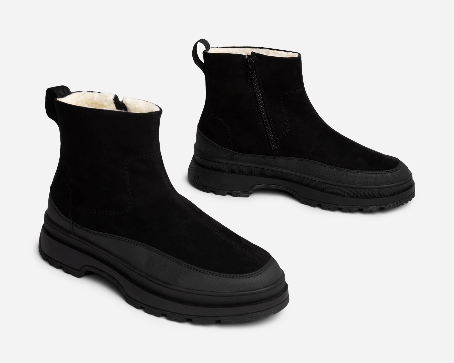 LINEAR, Varmforet boots med glidelås Sort