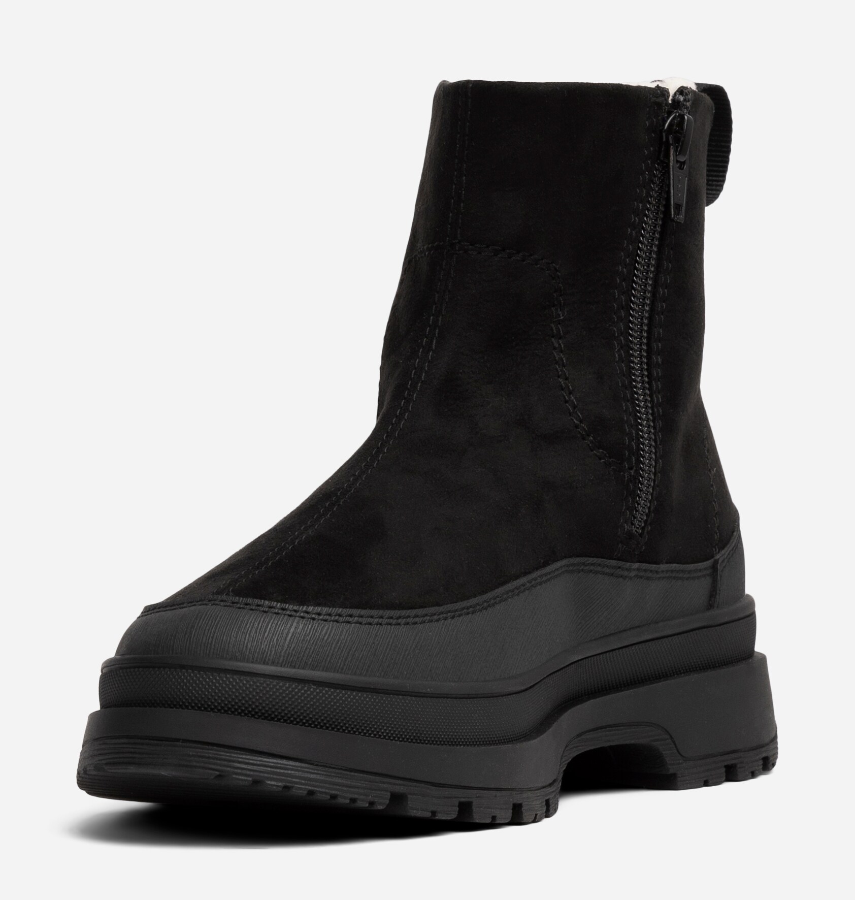 LINEAR, Varmforet boots med glidelås Sort