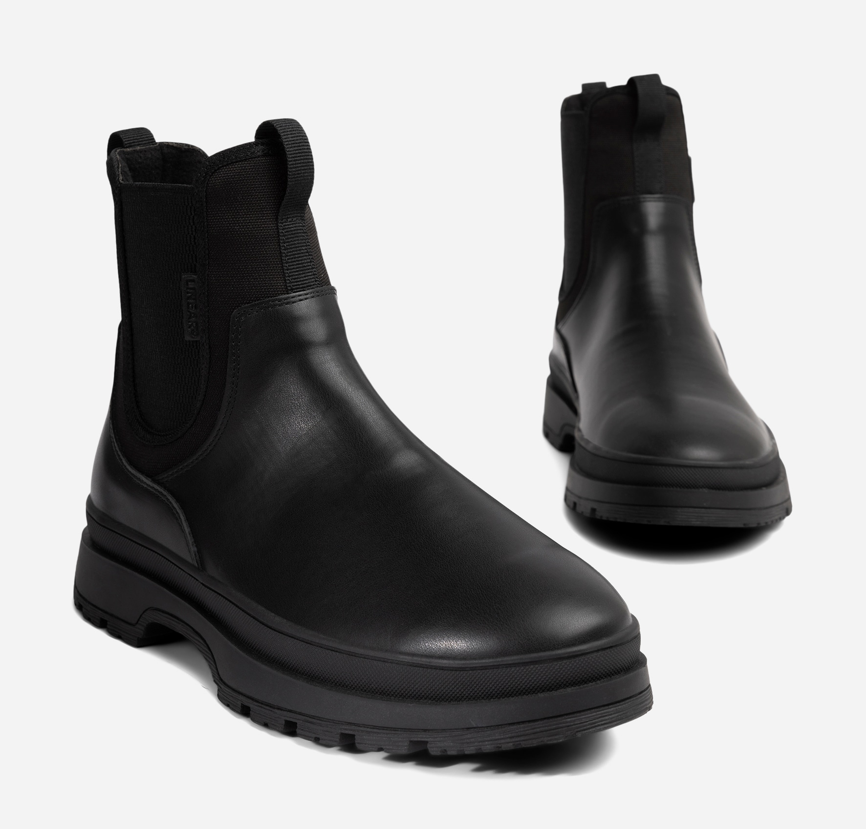 LINEAR, Varmforet chelseaboots Sort