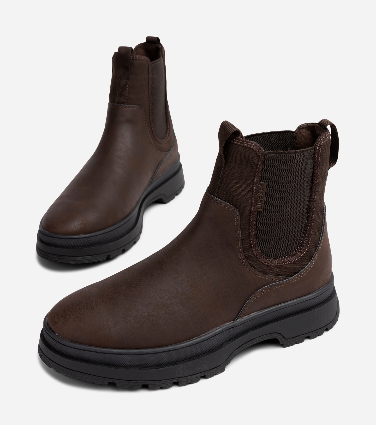 LINEAR, Varmforet chelseaboots Brun