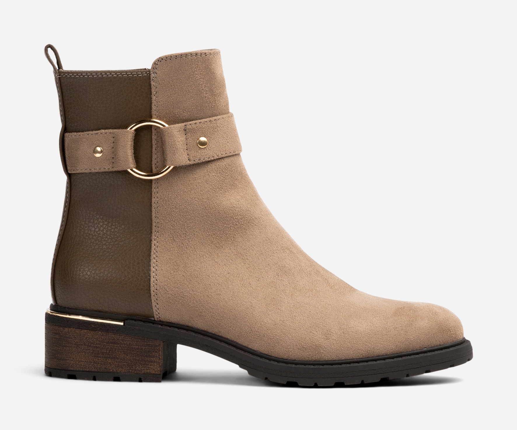 SO ALL, Boots med glidelås Beige